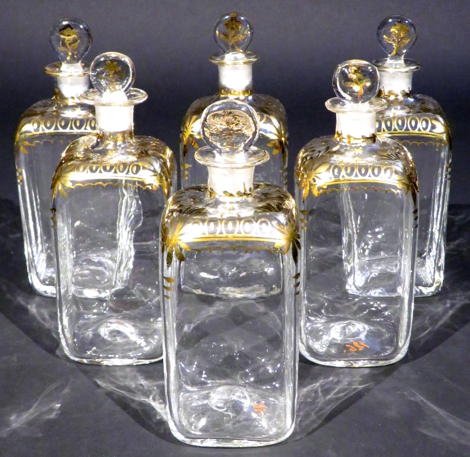 A Rare Set of Six Dutch Colonial ‘Gujarat’ Glass Decanters, India Circa 1750 at 1stDibs rare
