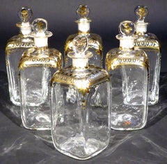 A Rare Set of Six Dutch Colonial ‘Gujarat’ Glass Decanters, India Circa 1750