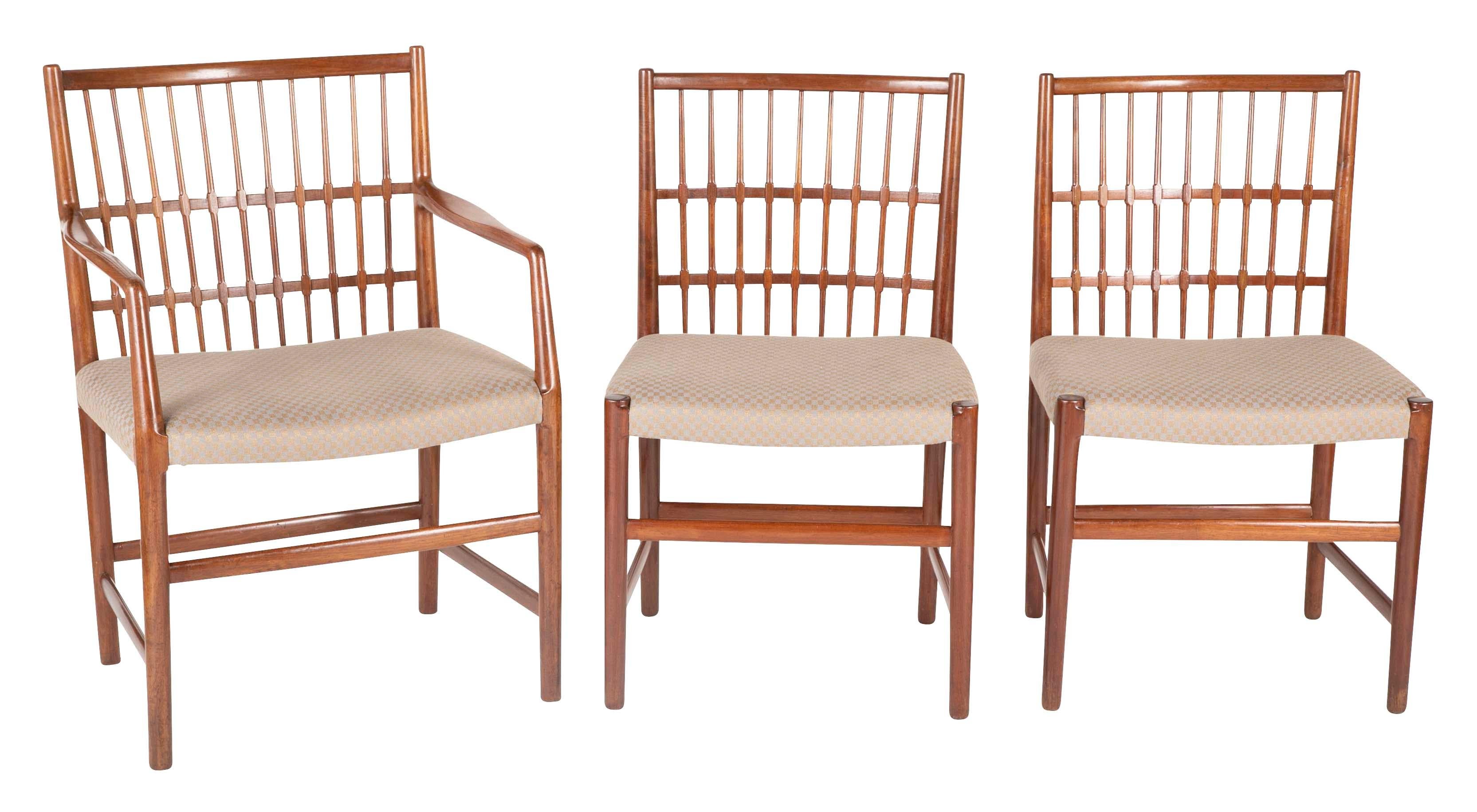 Mid-20th Century Rare Set of Six Hans Wegner Dining Chairs with Paper Labels