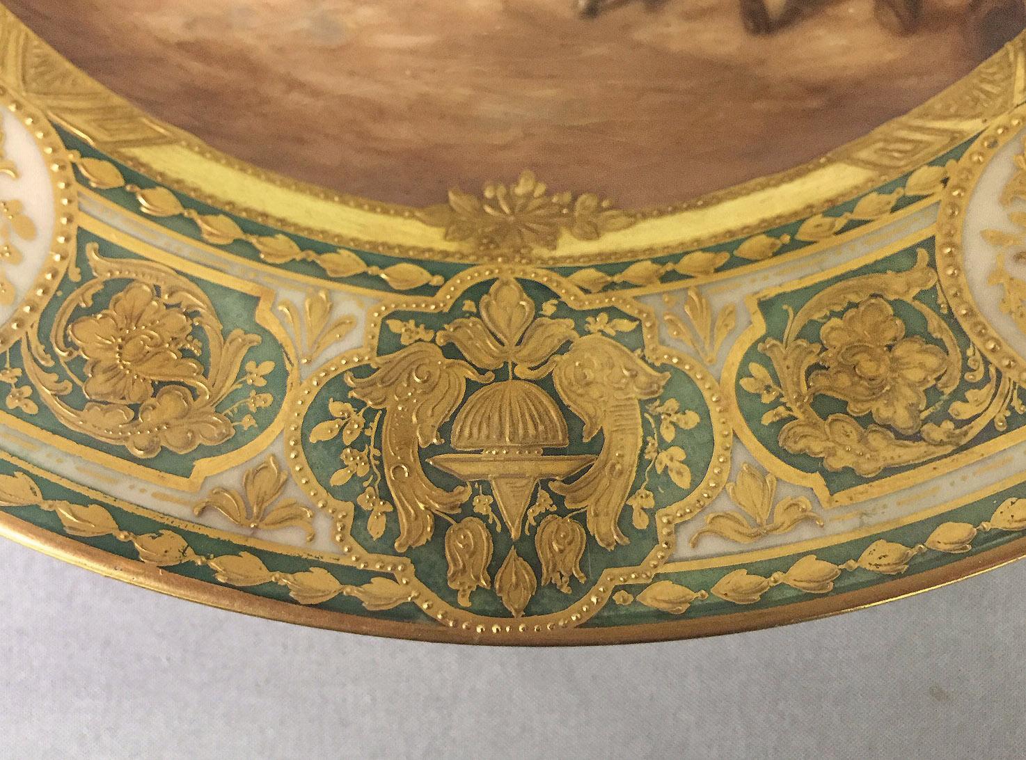 XIXe siècle Rare service de douze assiettes de collection en porcelaine allemande de Dresde de la fin du 19e siècle en vente