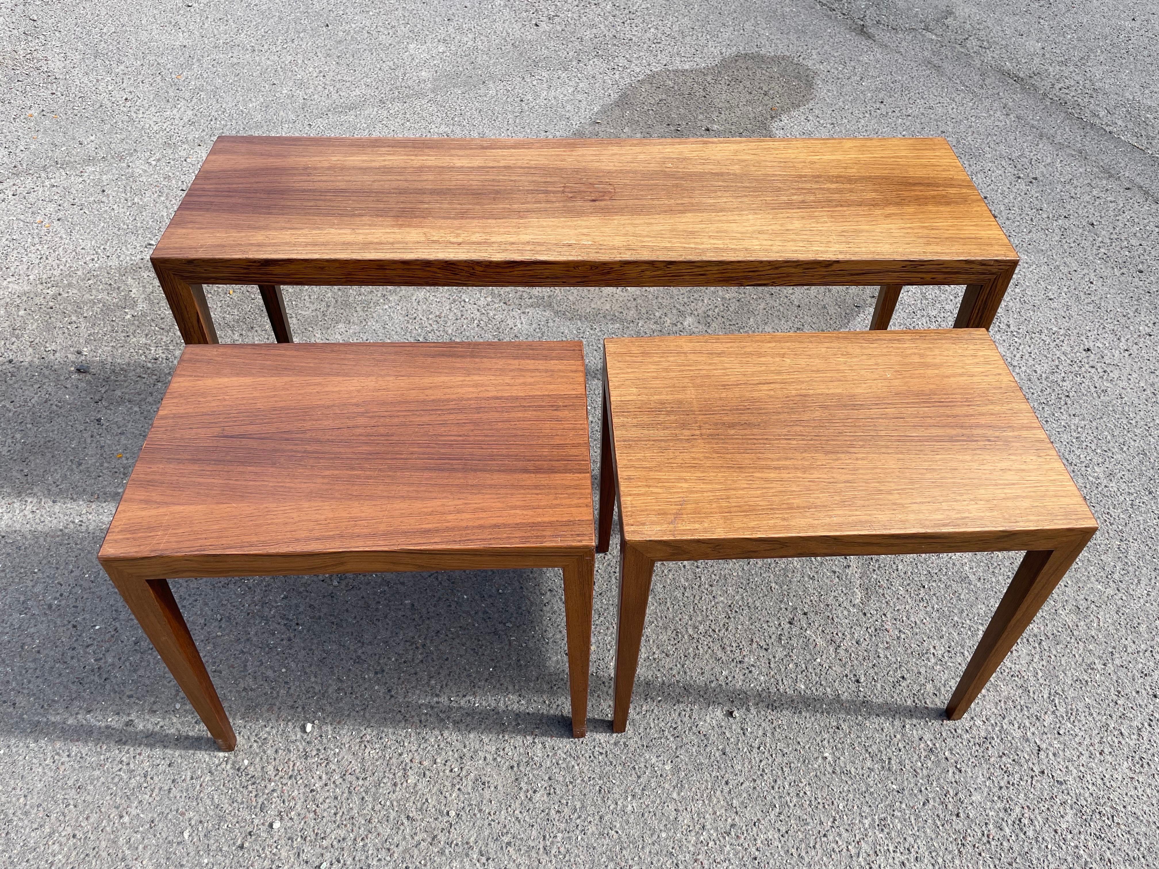 Mid-Century Modern Rare Severin Hansen Nesting Table Set from the 1960s For Sale