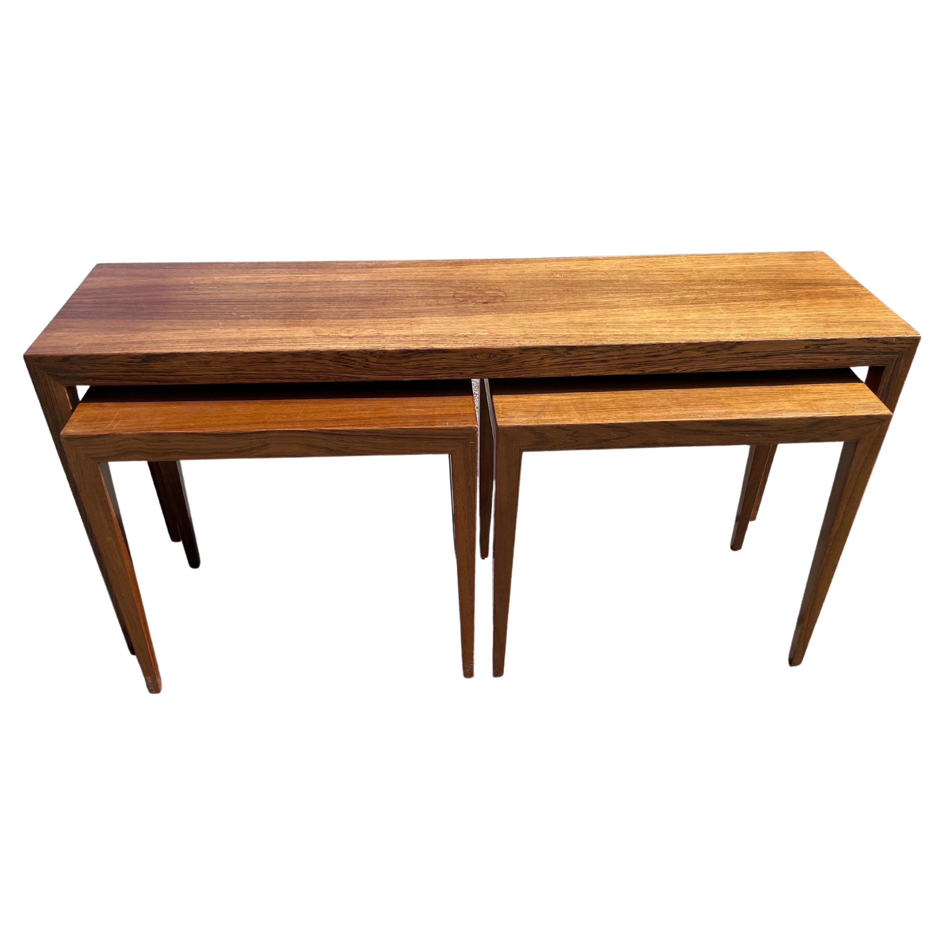 Rare ensemble de tables gigognes Severin Hansen des années 1960