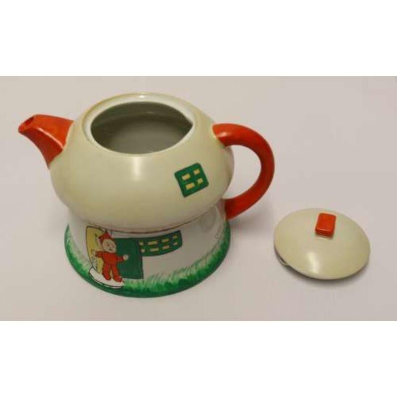 A Rare Shelly Porcelain Novelty Tea Pot, c 1930 Designed by Mable Lucy Attwell For Sale 3