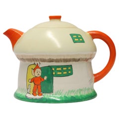 A Rare Shelly Porcelain Novelty Tea Pot, c 1930 Designed by Mable Lucy Attwell