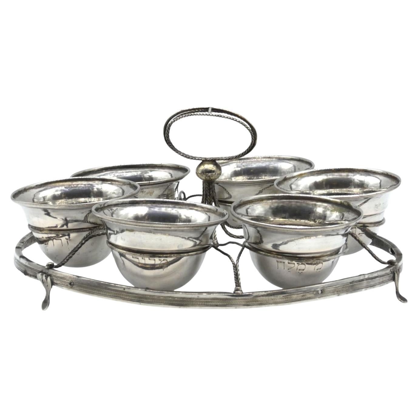 Raro plato de plata para el séder de Pascua, Austria 1844 Judaica en venta