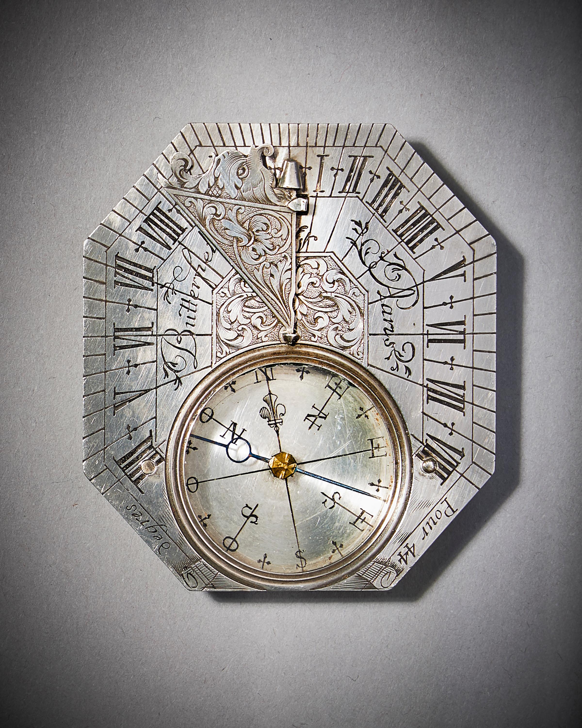 antique pocket sundial compass