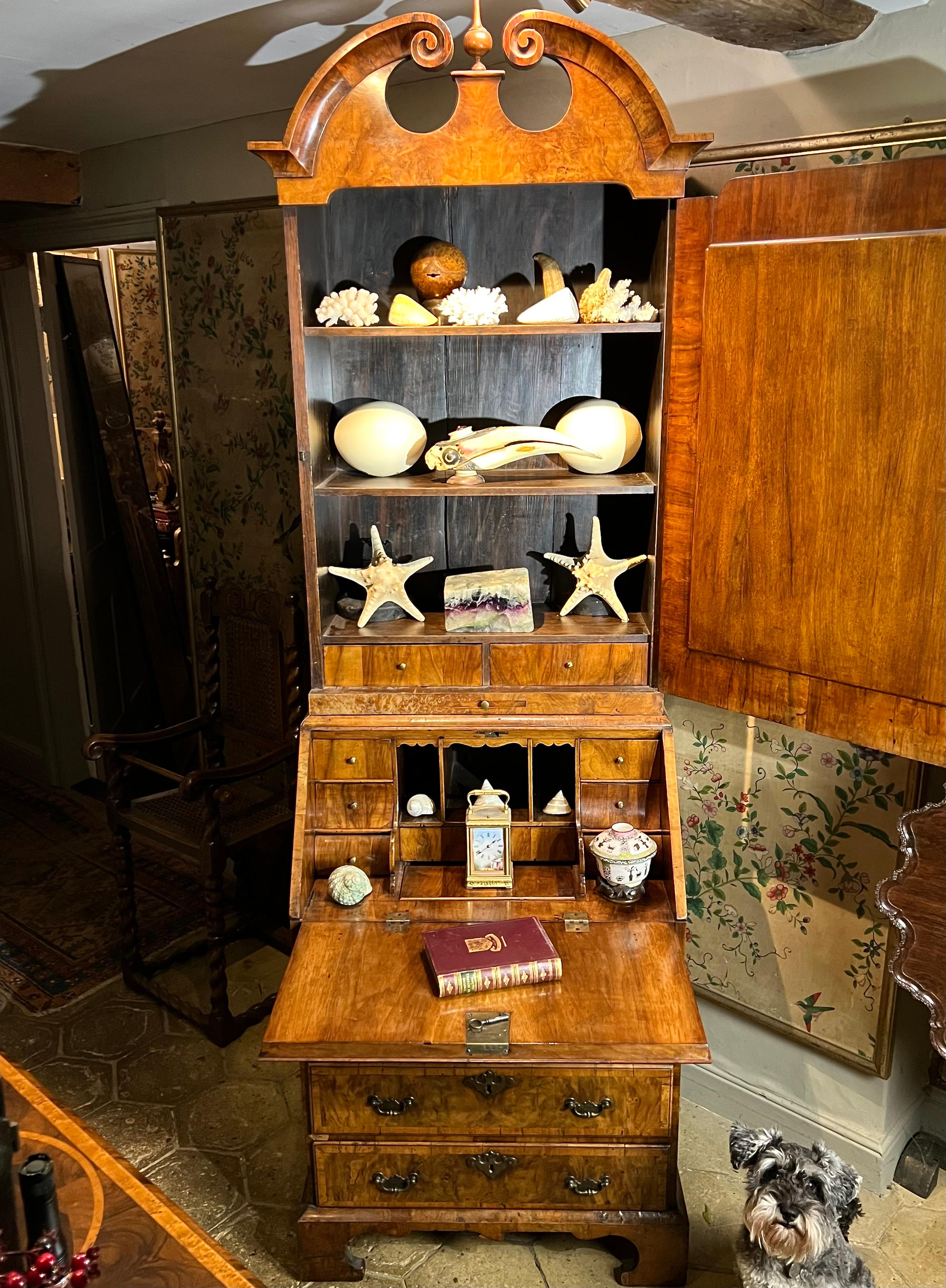 XVIIIe siècle et antérieur Rare petite armoire-bureau en noyer du début du 18e siècle en vente