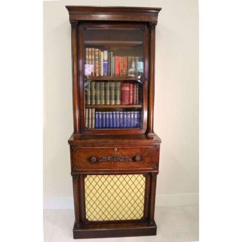 19th Century A rare small Regency Mahogany secretaire bookcase by Gillows of Lancaster c 1830 For Sale
