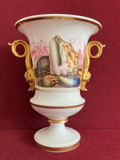 Raro jarrón de porcelana Spode decorado con conchas Patrón 3930 C.1824