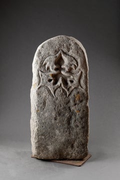 A Rare Standing Stone / Slab / Marker with ‘Triskele’ Low Relief Design