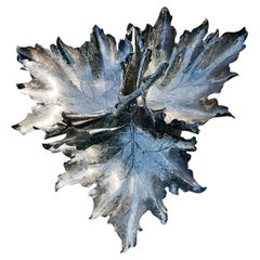 Ein großes Tafelaufsatz aus Sterlingsilber mit Ahornblatt von Buccellati, 20. Jahrhundert