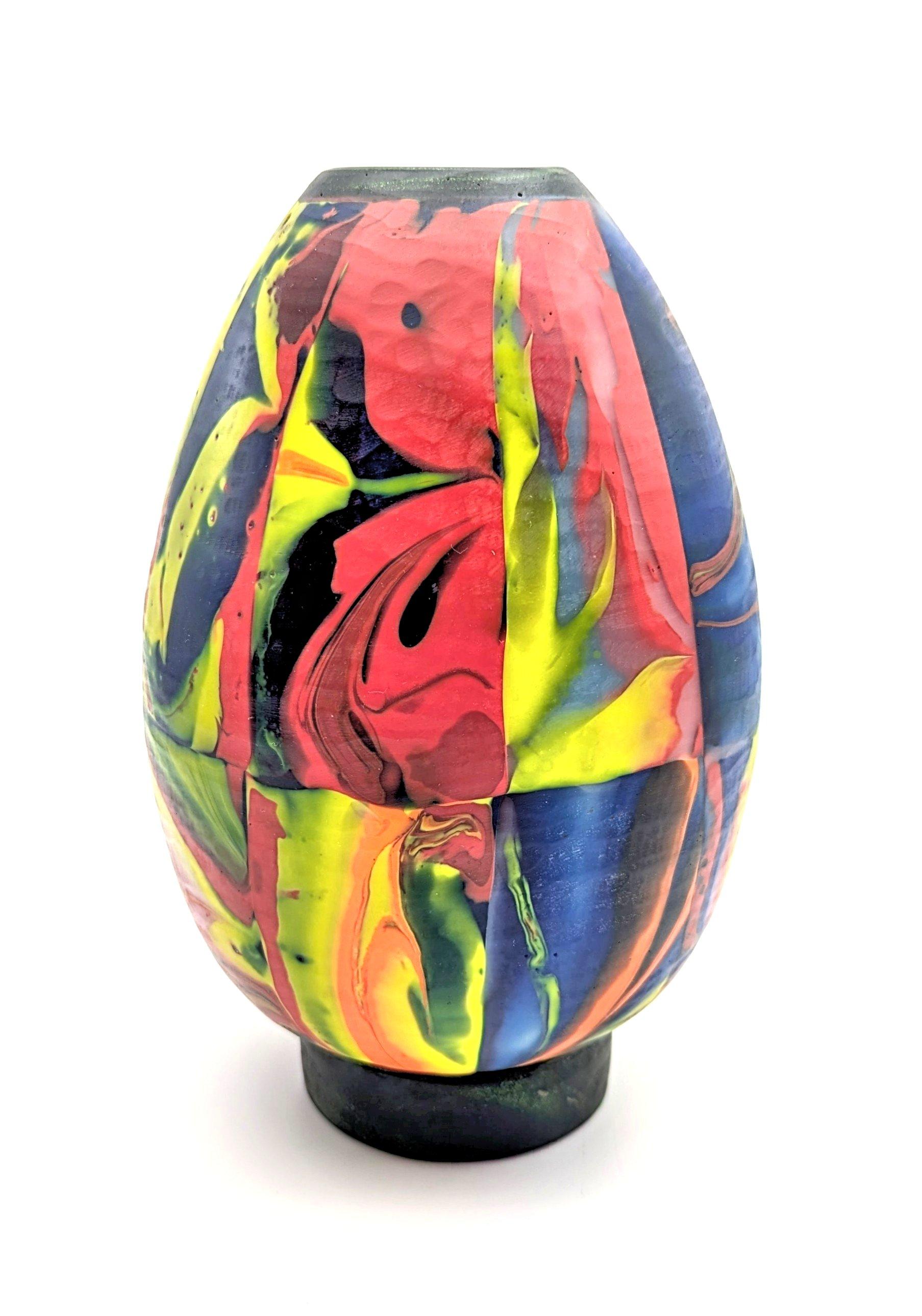Altro Un raro vaso roll up in vetro di Studio A di Klaus Moje, realizzato a Canberra nel 1995 in vendita