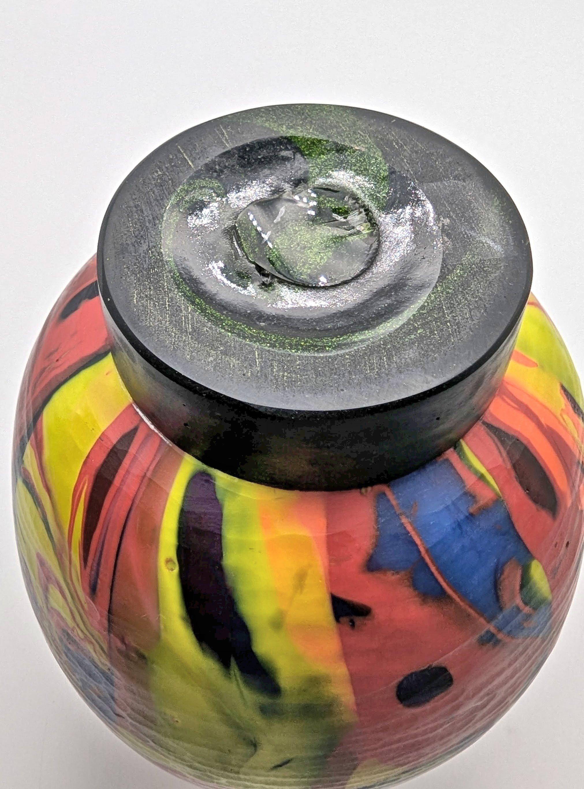 Fine XX secolo Un raro vaso roll up in vetro di Studio A di Klaus Moje, realizzato a Canberra nel 1995 in vendita