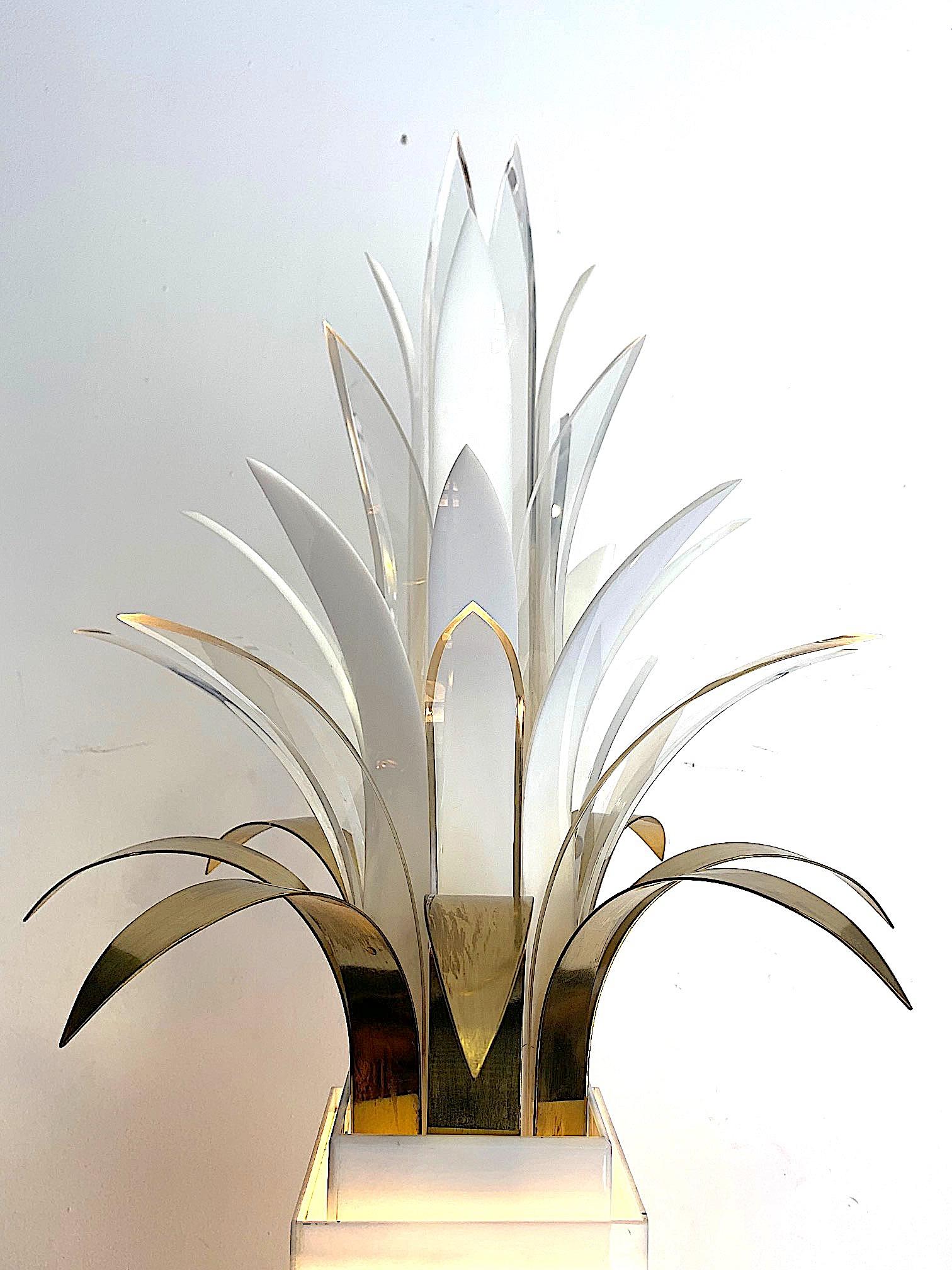Brass Rare Stunning 1970s Palm Tree Floor Lamp by Peter Doff for Berger Designs
