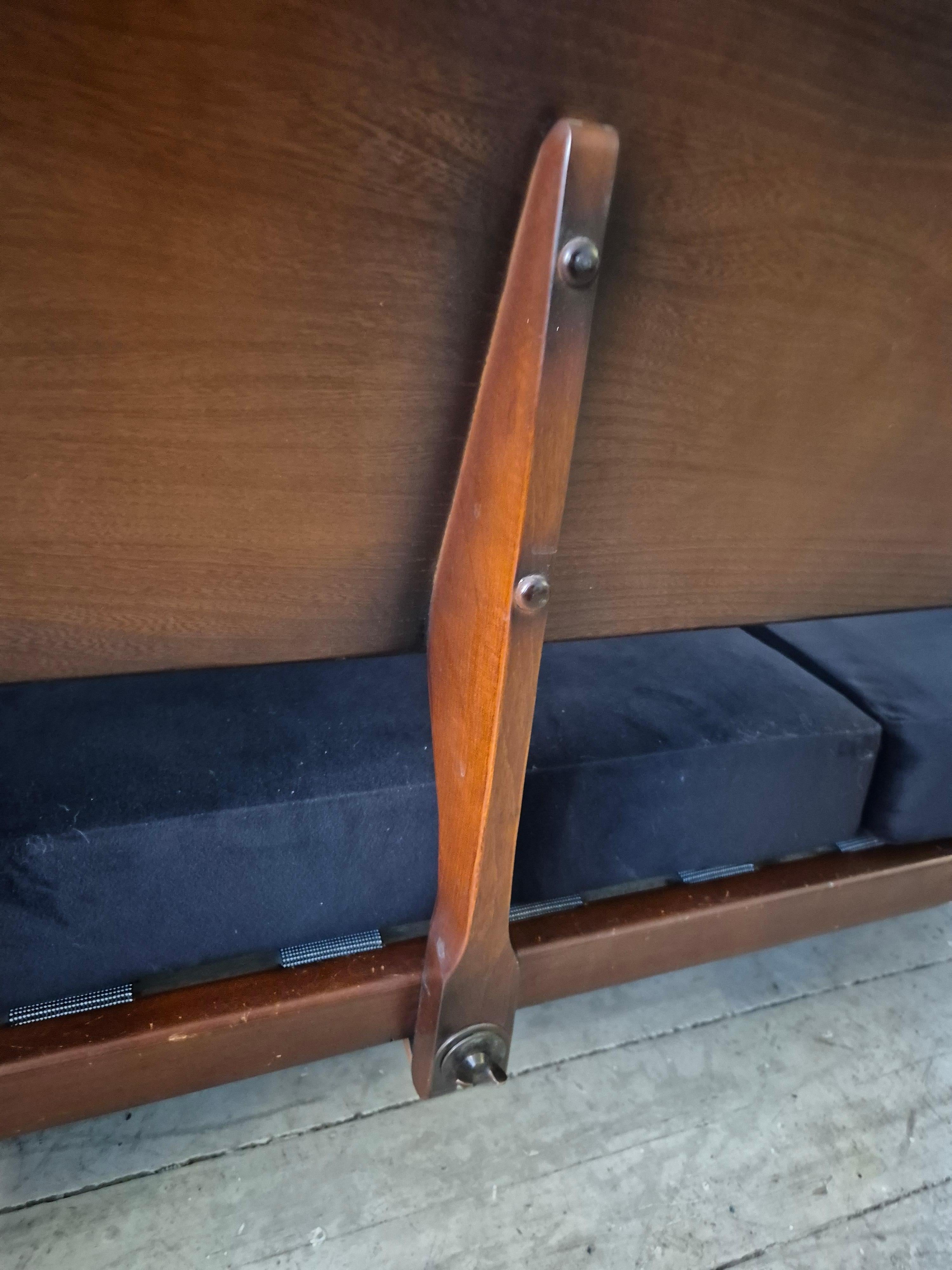 A rare stylish sofa by, Midcentury Modern. Re-upholstered in black velvet. For Sale 3