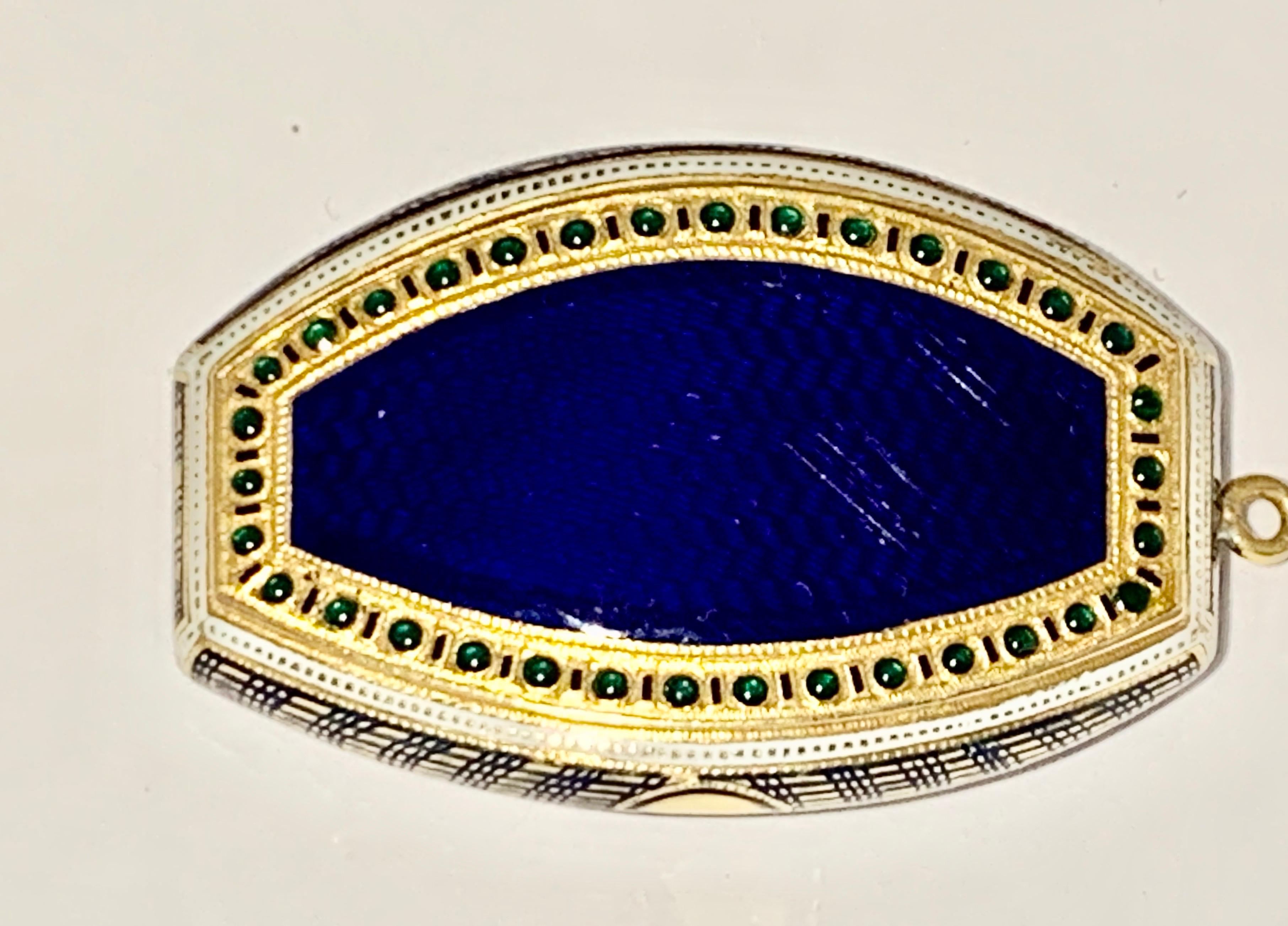 Seltene Schweizer Gold & Emaille Jeweled Vinaigrette Box Late 18th C. im Angebot 8