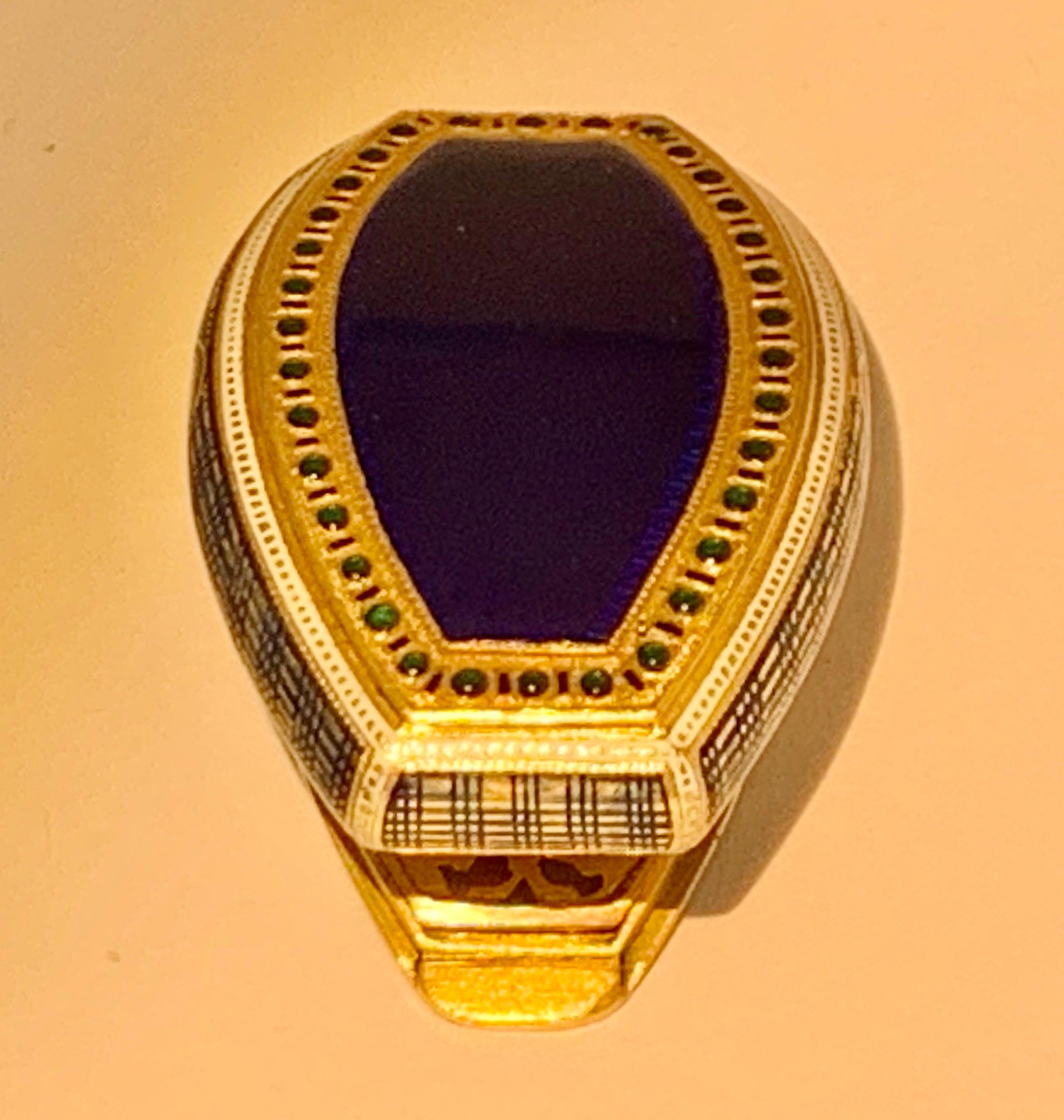 Seltene Schweizer Gold & Emaille Jeweled Vinaigrette Box Late 18th C. im Angebot 2