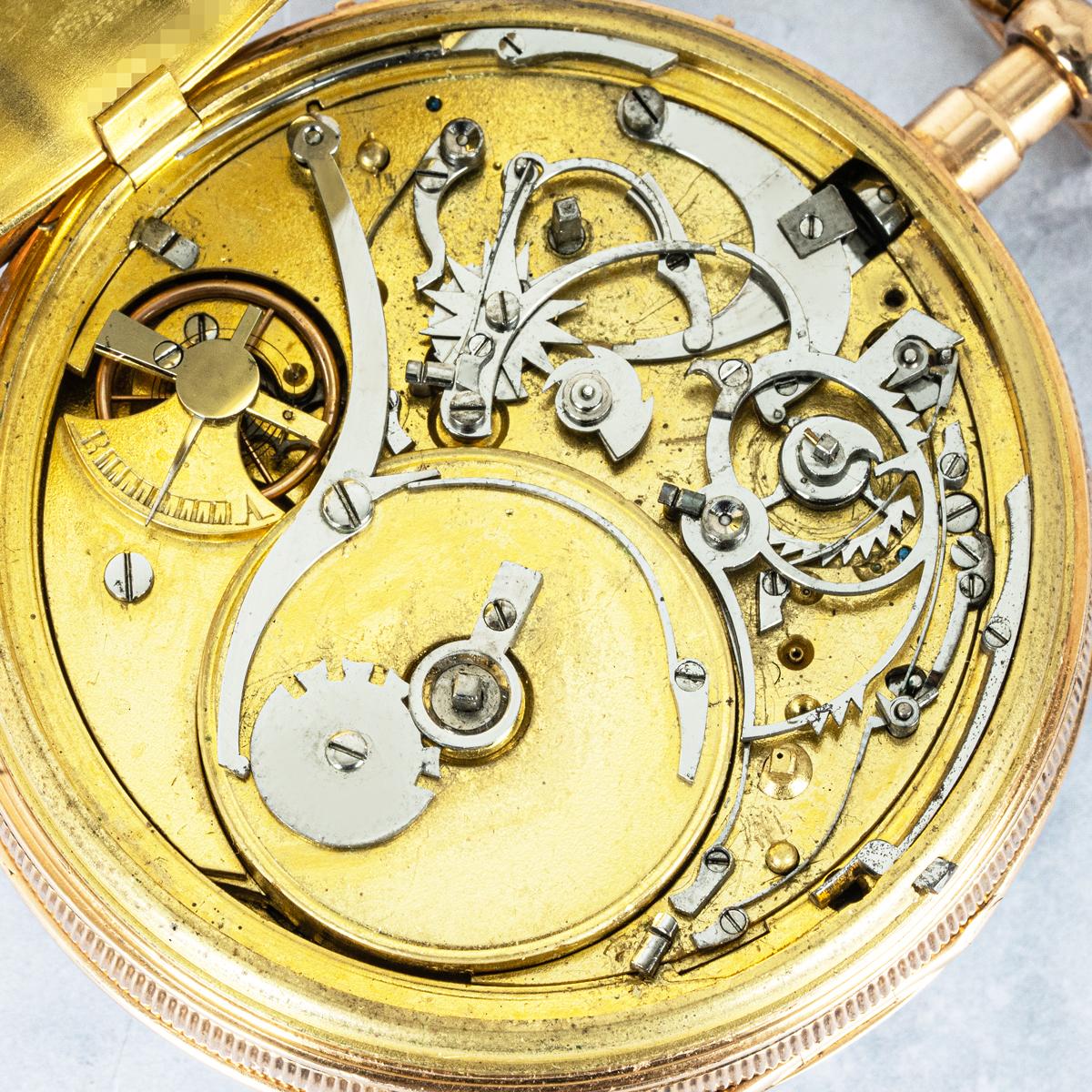 A Rare Swiss Musical Quarter Repeater Pocket Watch C.1820s en venta 1