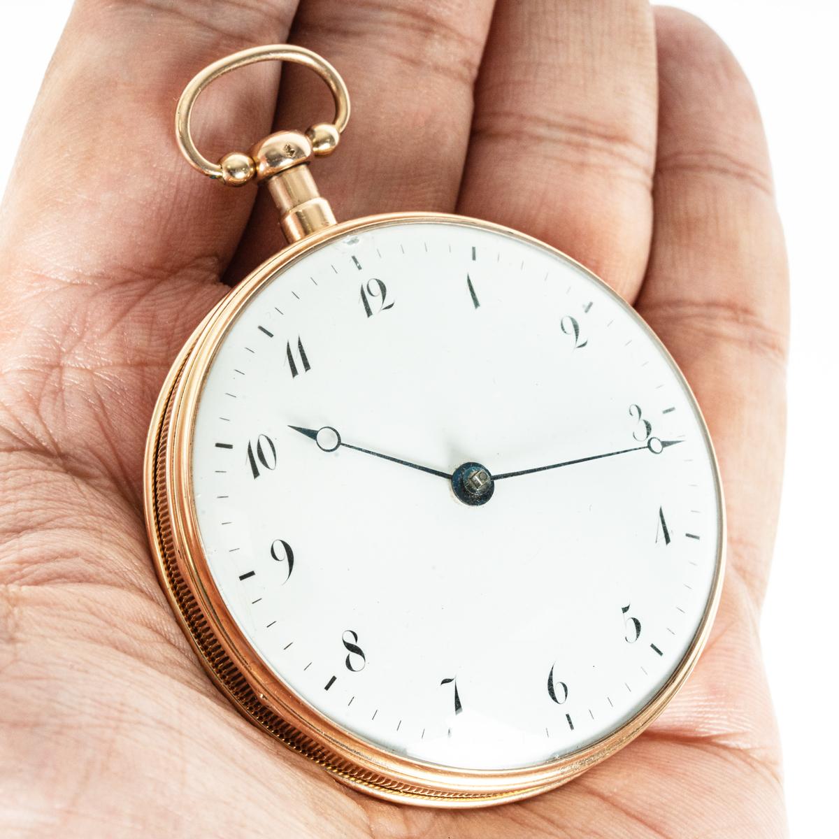 A Rare Swiss Musical Quarter Repeater Pocket Watch C.1820s en venta 4