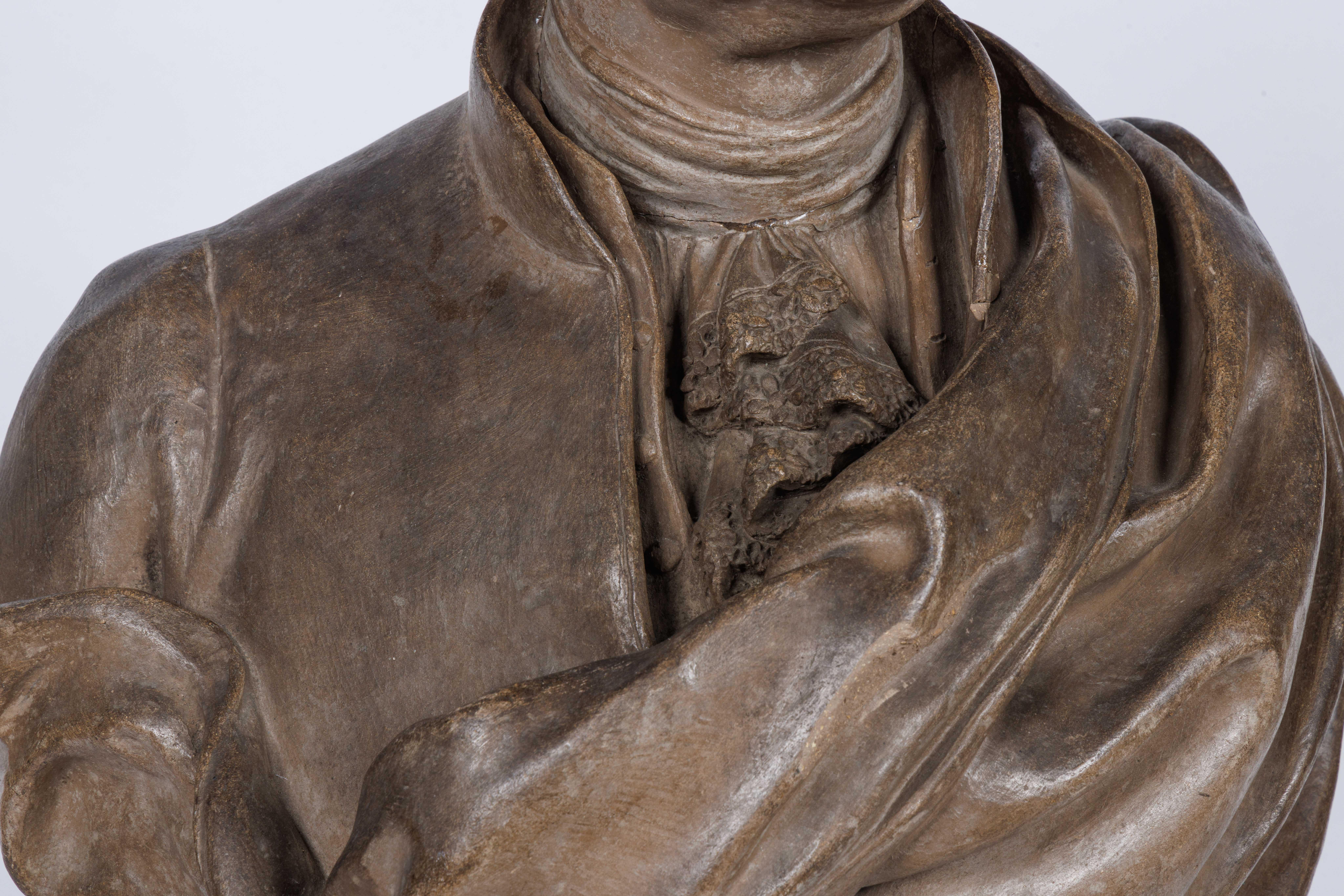 A Rare Terracotta Bust of George Washington by Delaplanche C. 1850 1
