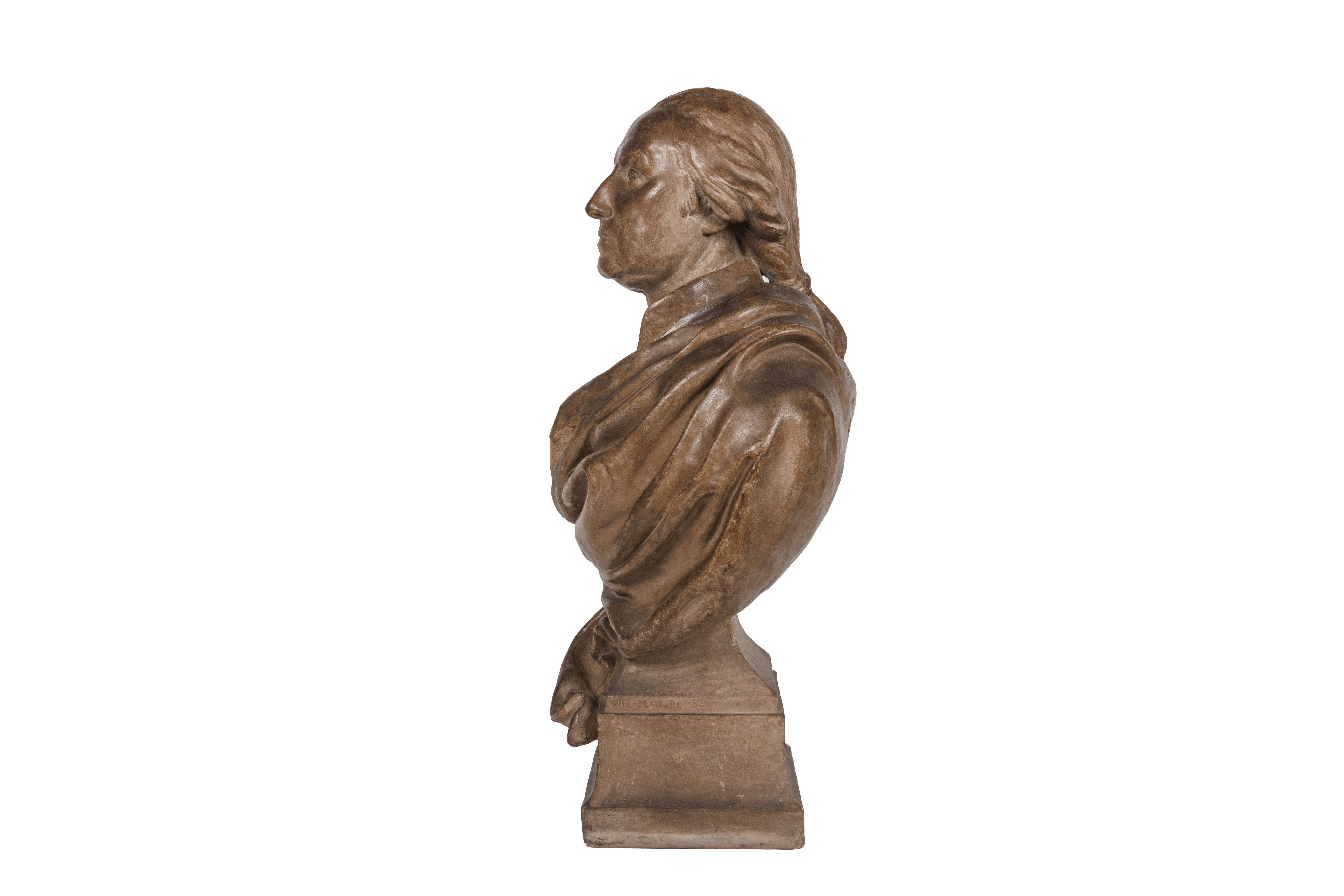 A Rare Terracotta Bust of George Washington by Delaplanche C. 1850 2