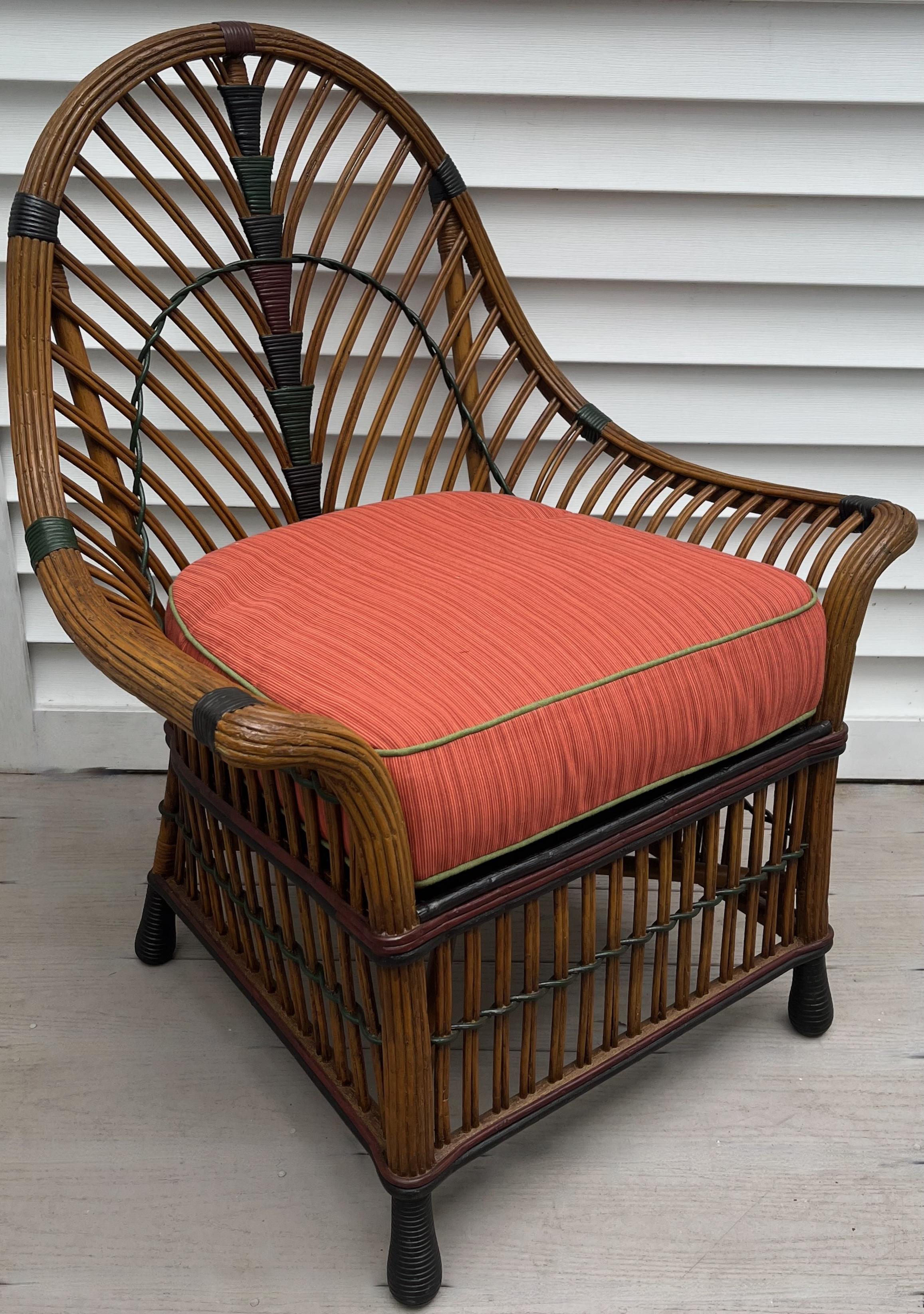 Una rara suite di mobili in rattan Art Deco in tre pezzi con finitura naturale in vendita 3