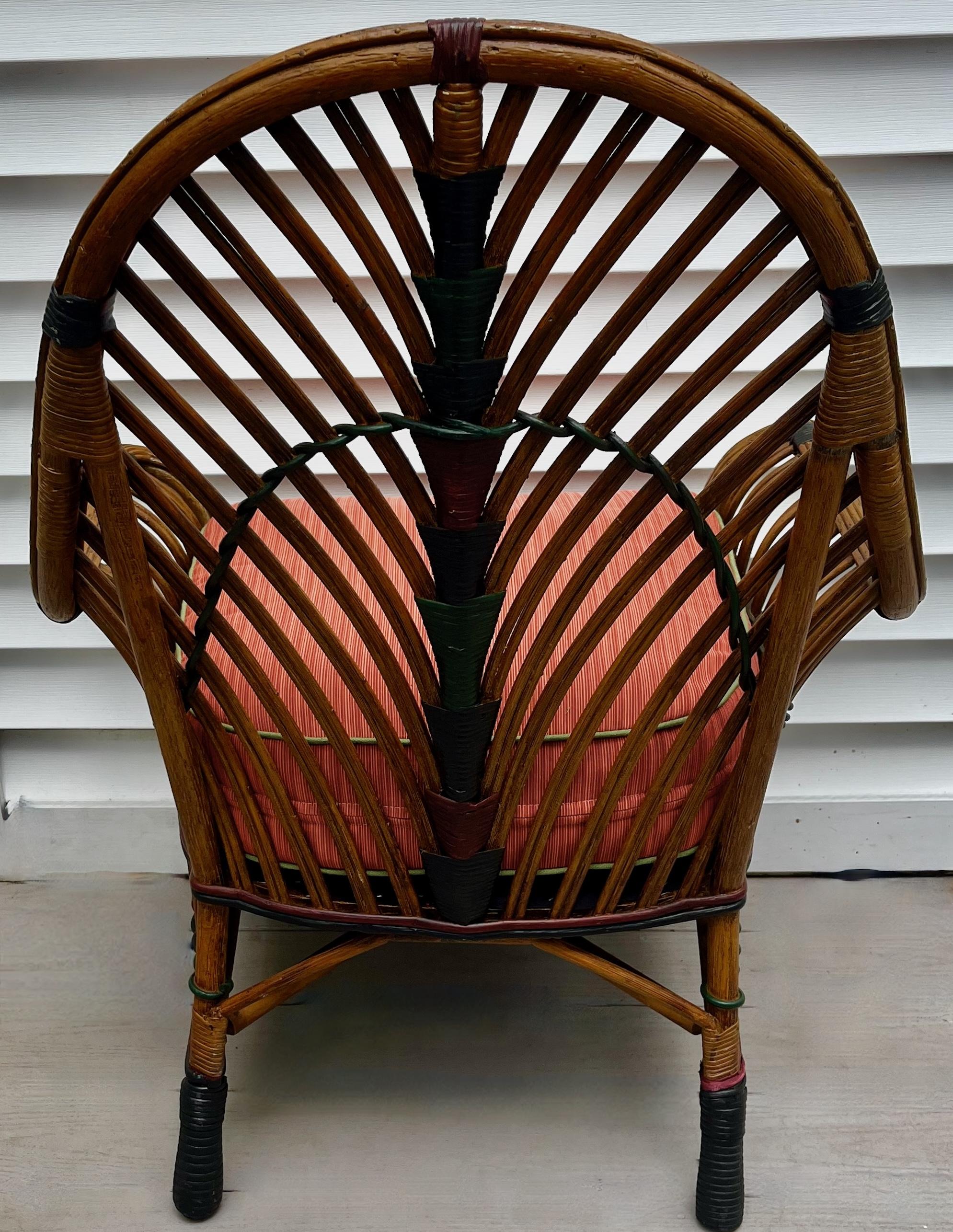 Una rara suite di mobili in rattan Art Deco in tre pezzi con finitura naturale in vendita 5