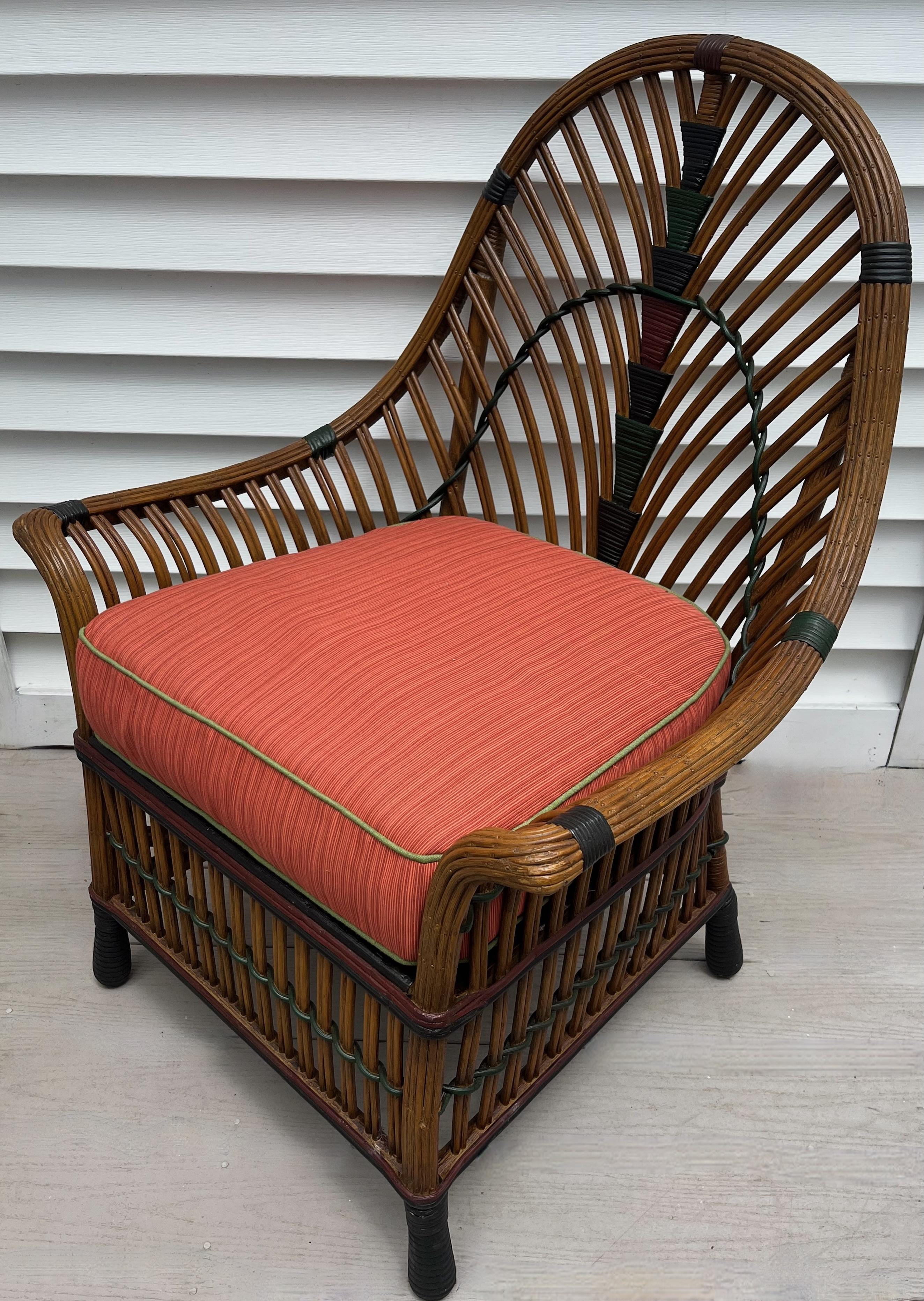 Una rara suite di mobili in rattan Art Deco in tre pezzi con finitura naturale in vendita 6