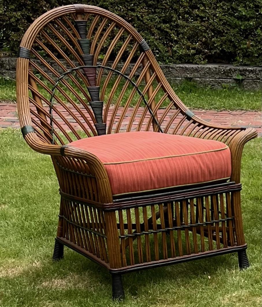 Una rara suite di mobili in rattan Art Deco in tre pezzi con finitura naturale in vendita 1