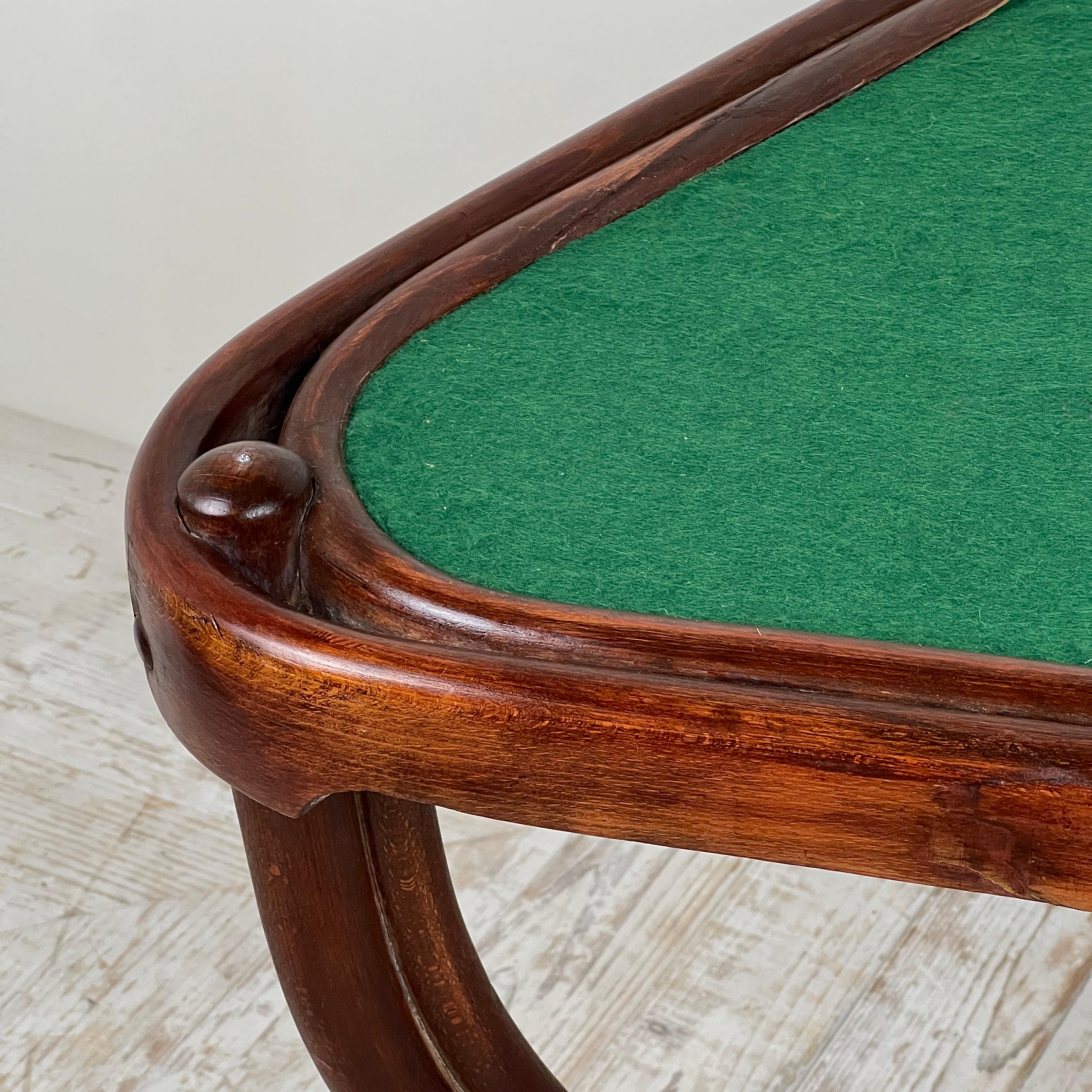 Austrian A Rare Triangular Thonet Bentwood Card Table, Circa 1900 For Sale