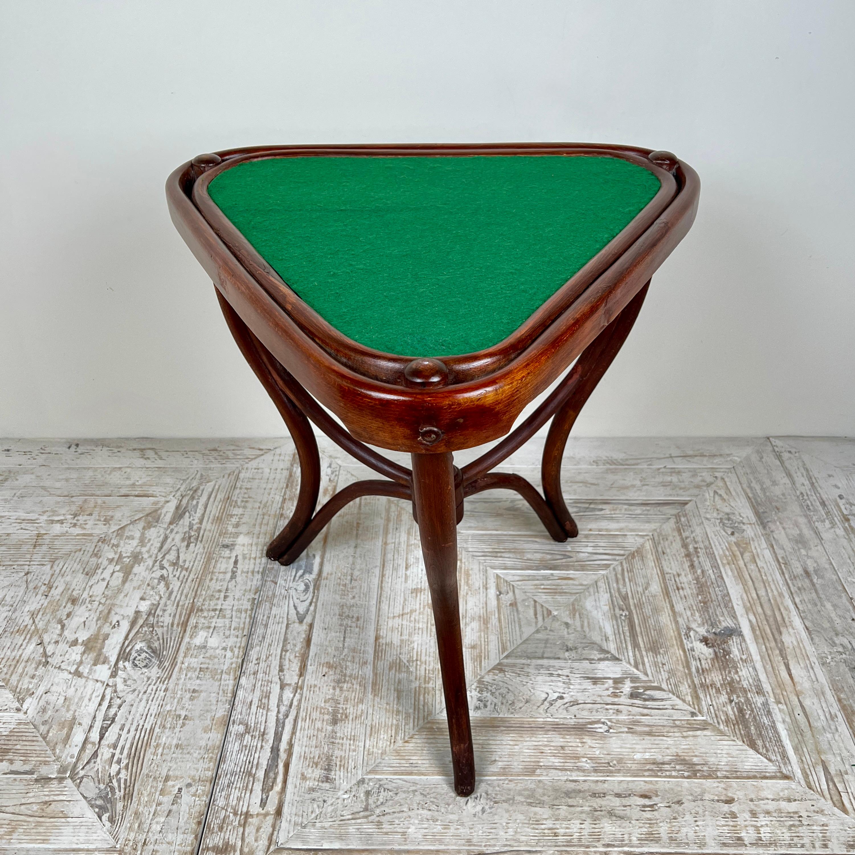 Early 20th Century A Rare Triangular Thonet Bentwood Card Table, Circa 1900 For Sale