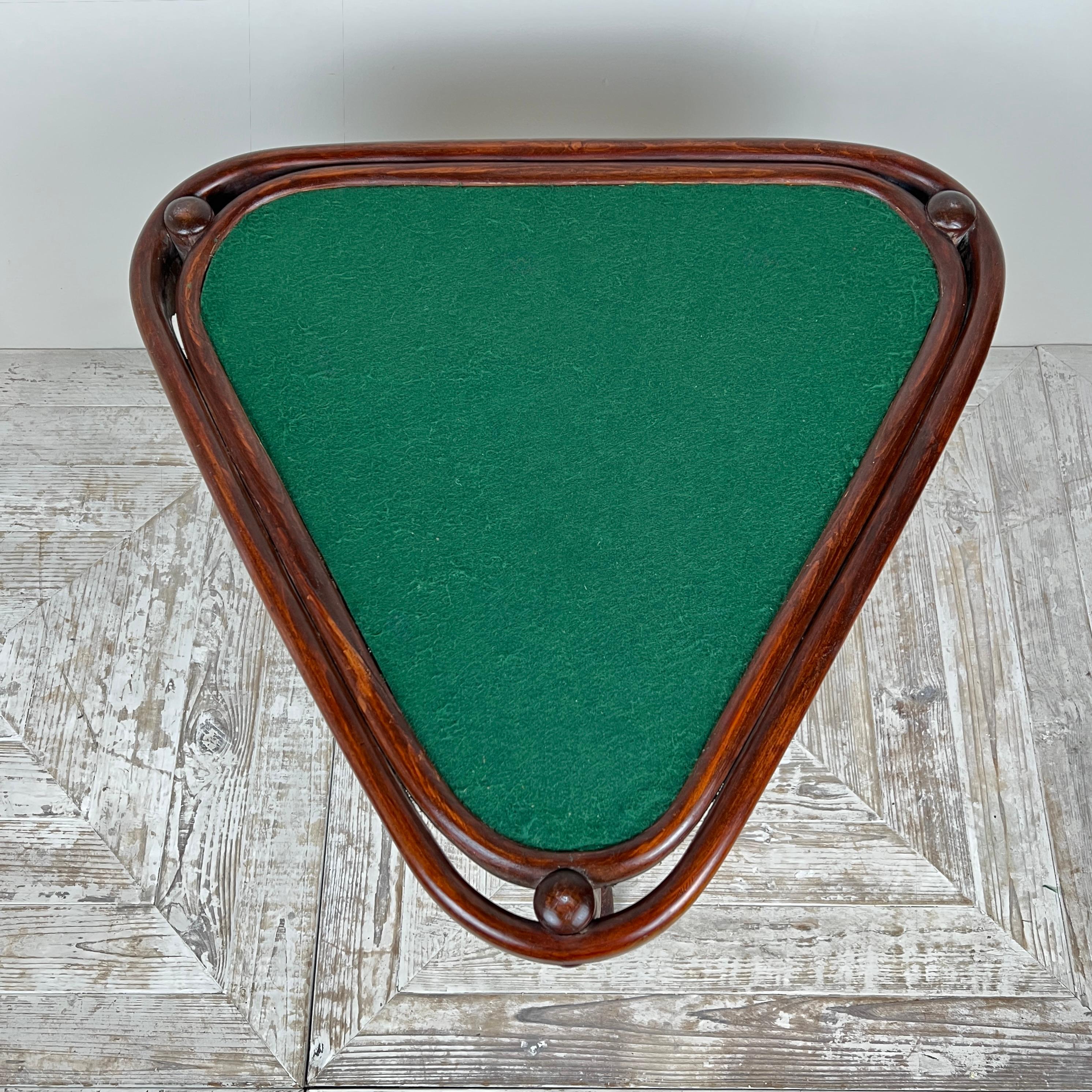 Beech A Rare Triangular Thonet Bentwood Card Table, Circa 1900 For Sale