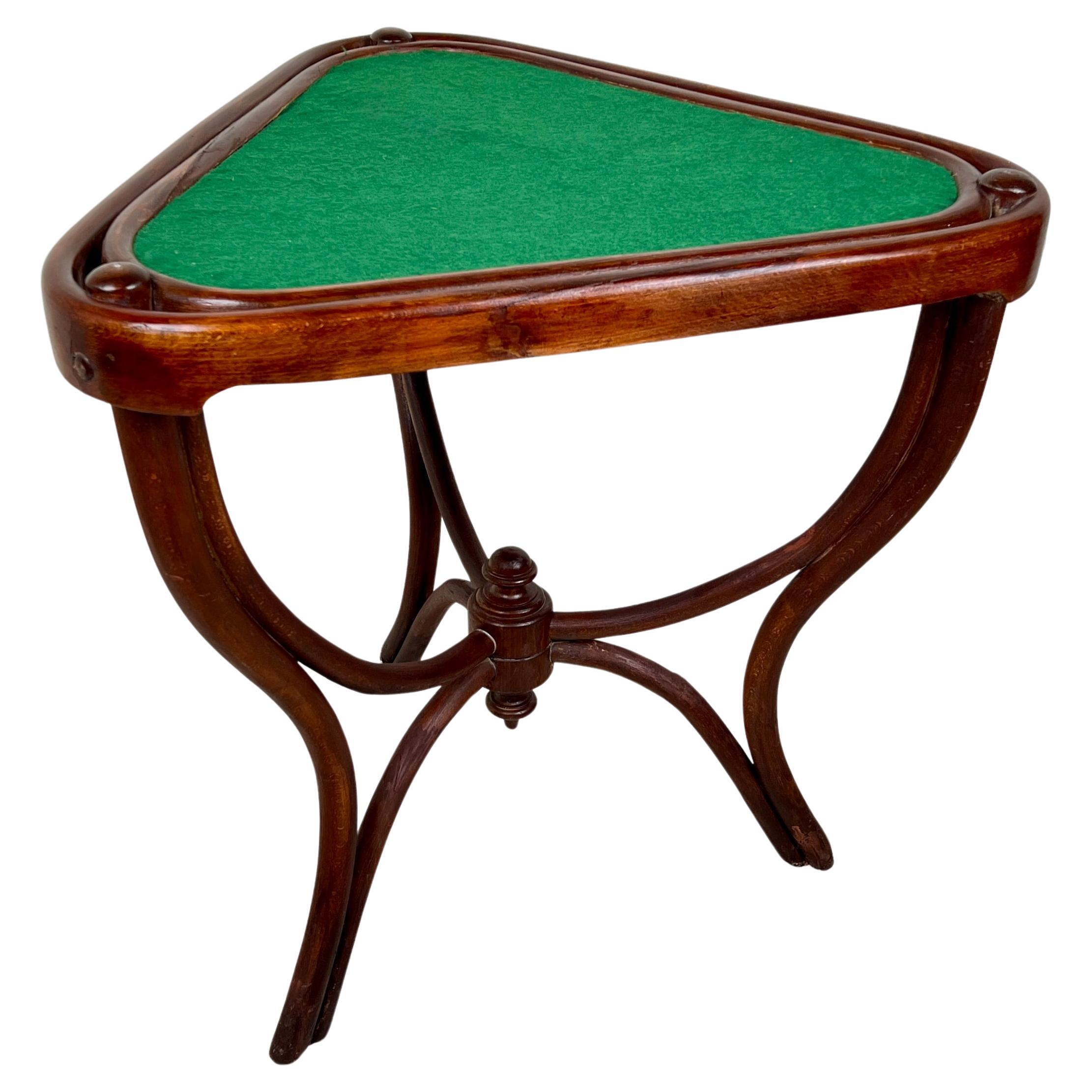 A Rare Triangular Thonet Bentwood Card Table, Circa 1900 For Sale