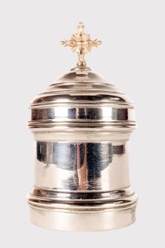 A rare triple container for Holy Oils, Italy late 19th century.