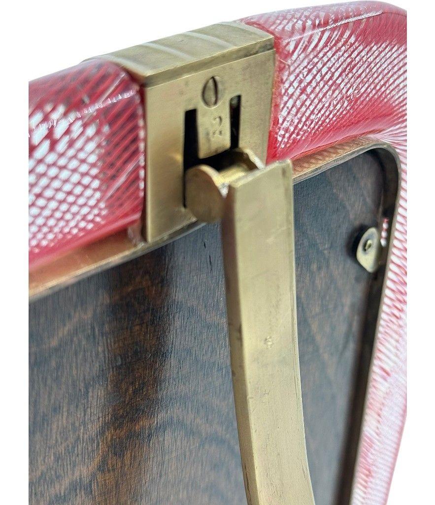 Rara cornice in vetro e ottone di Venini Murano 