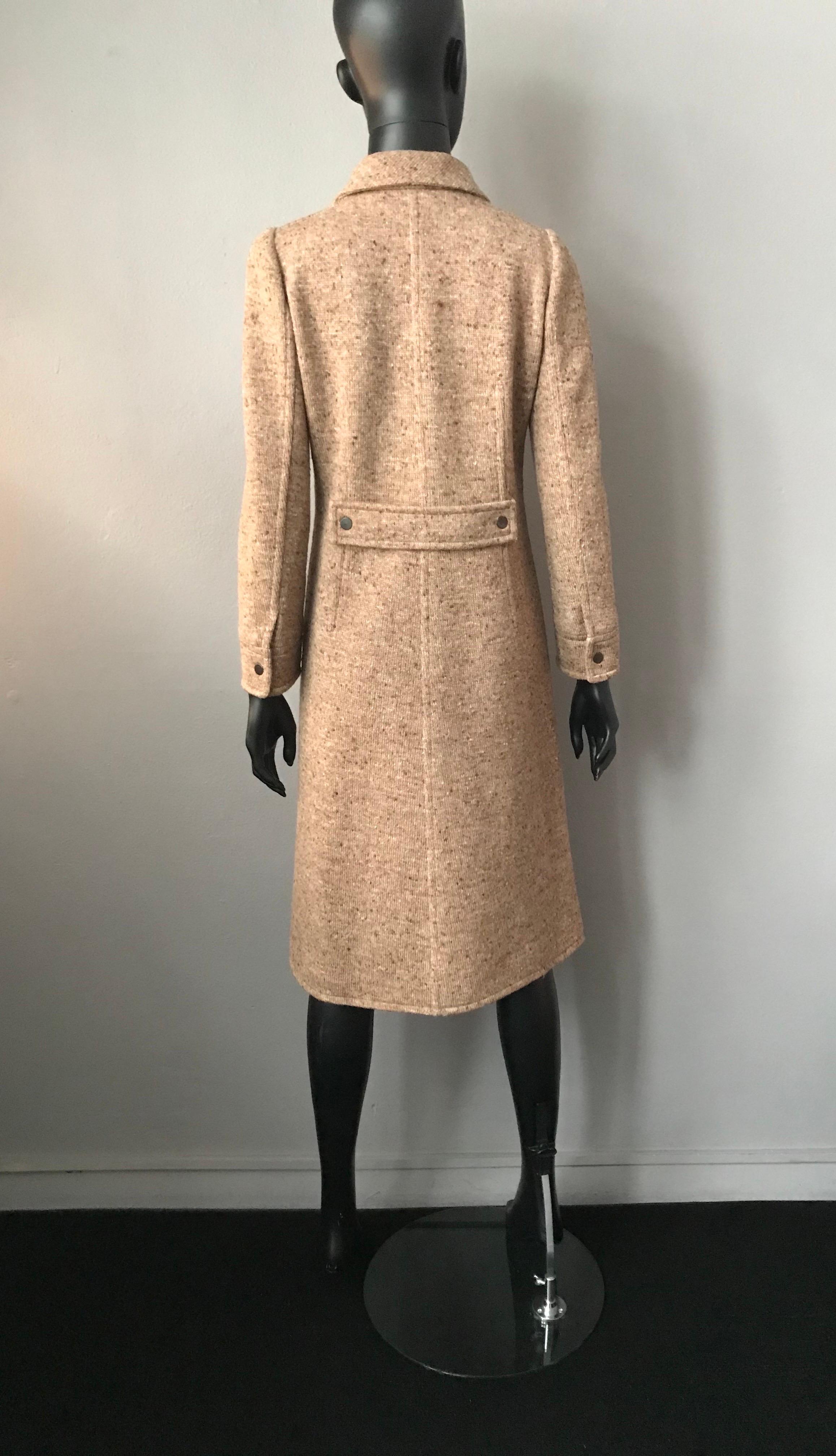A vintage 1970’s Courrèges Paris Hyperbole wool knit zip up dress In Good Condition In COLLINGWOOD, AU
