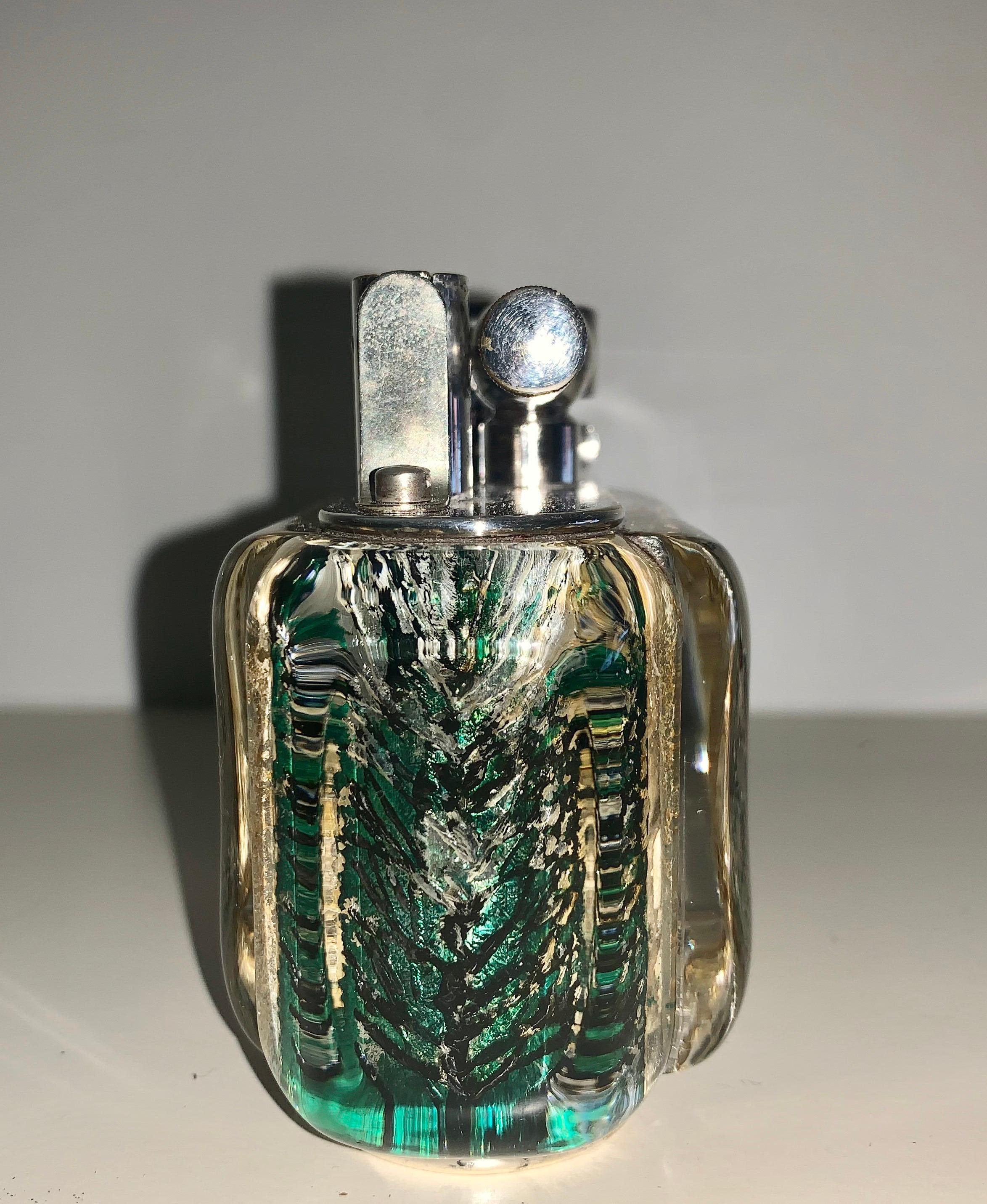 British Rare Vintage Half Giant Dunhill Aquarium Table Lighter, Circa 1950 For Sale