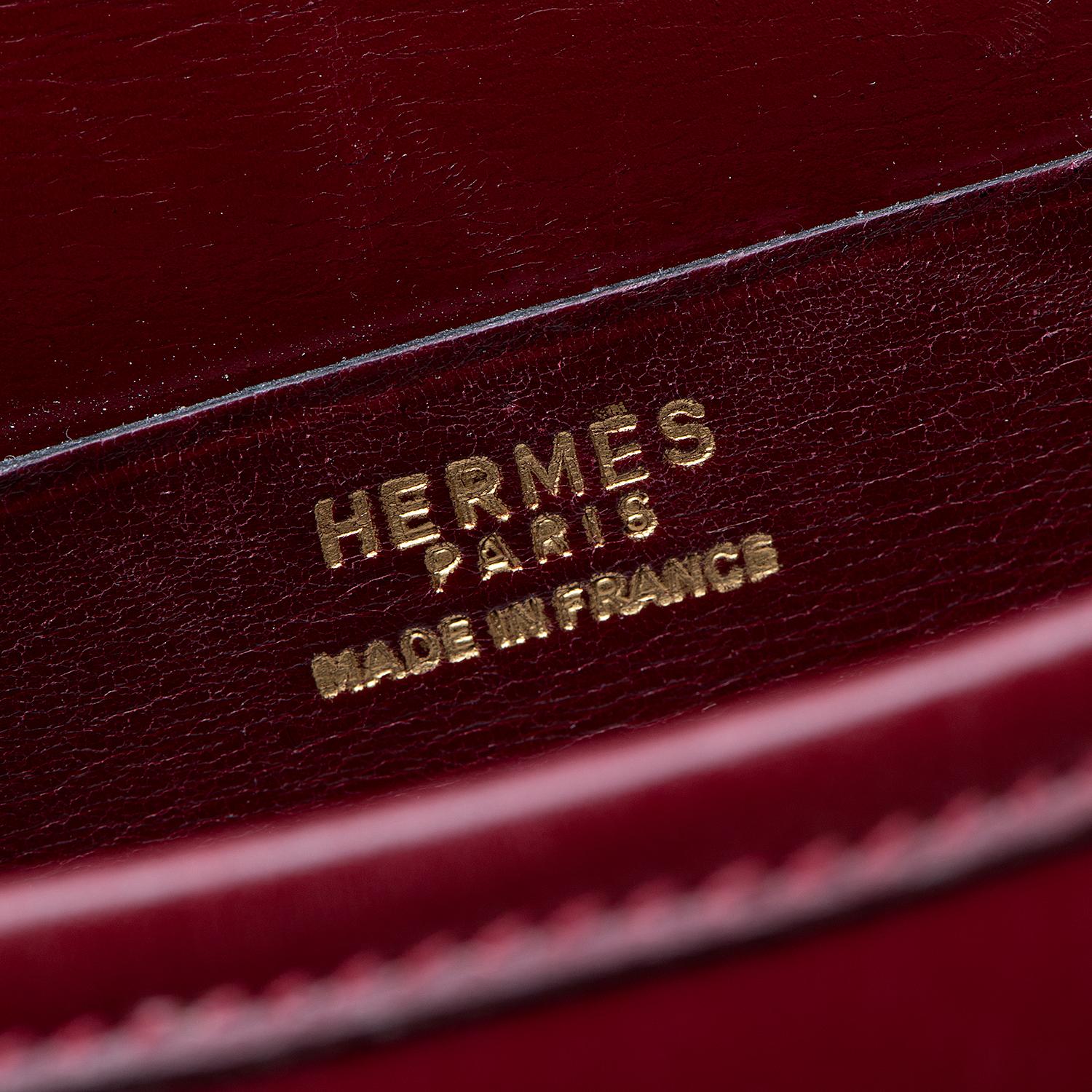 Black A Rare Vintage Hermes 'Balle de Golf' Box Calfskin Shoulder Bag