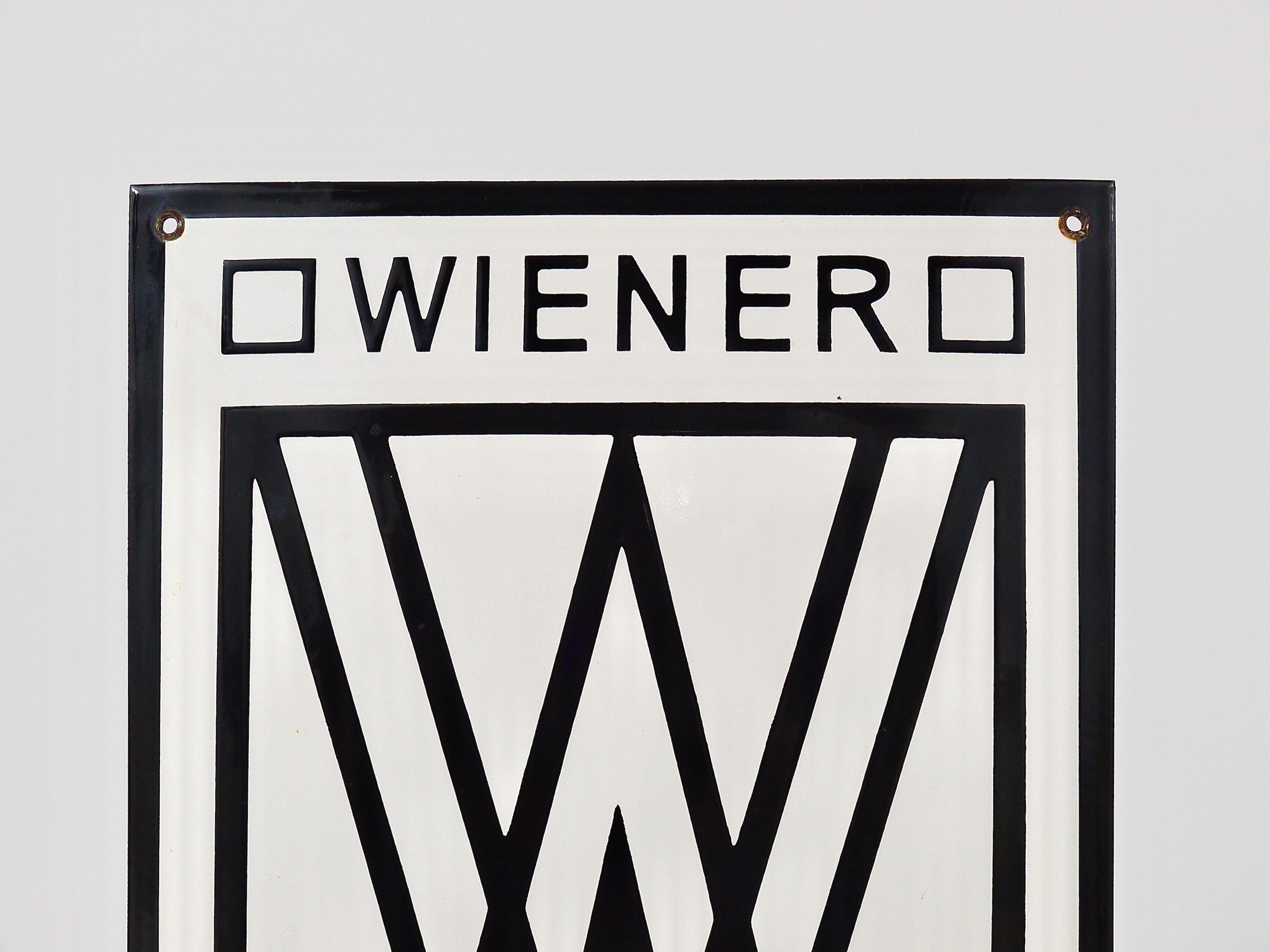 Rare Wiener Werkstaette of America Inc New York Enameled Advertising Sign 1