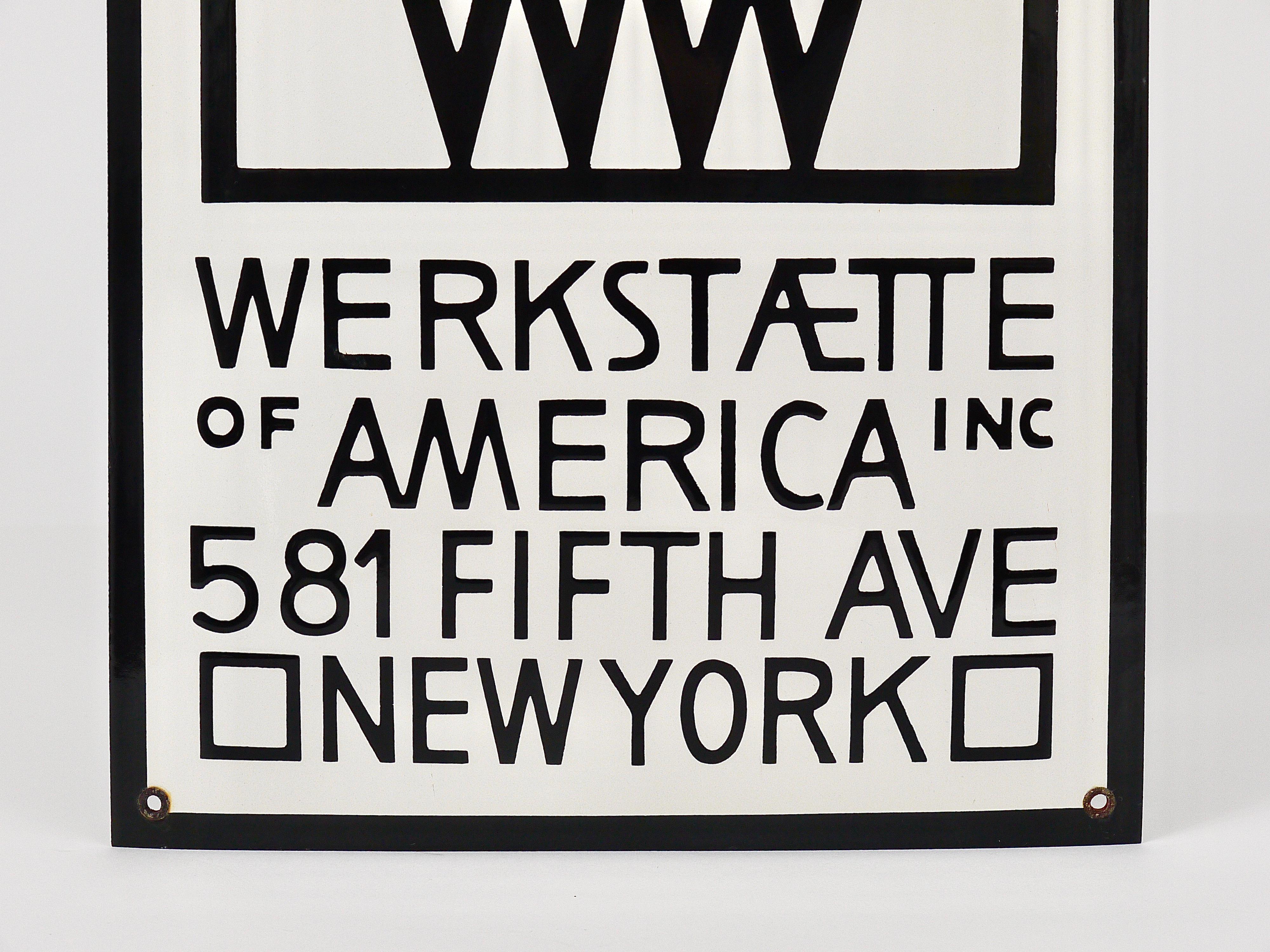 Rare Wiener Werkstaette of America Inc New York Enameled Advertising Sign 2
