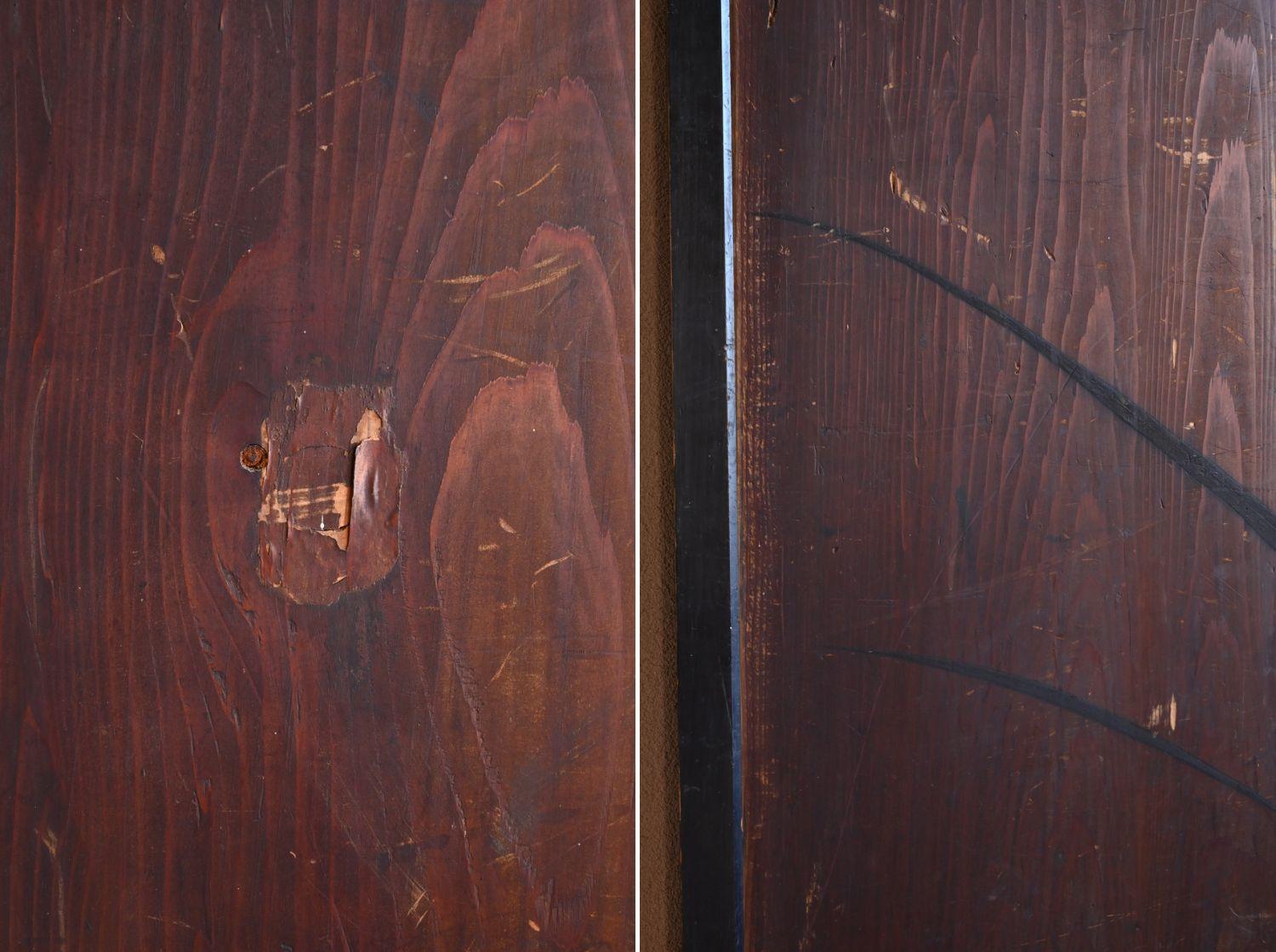 Una rara puerta corredera de madera con pinturas japonesas/1800-1920/Edo-Meiji en venta 8