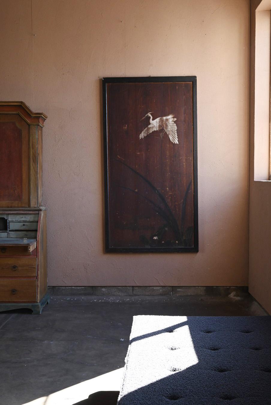 Una rara puerta corredera de madera con pinturas japonesas/1800-1920/Edo-Meiji en venta 12