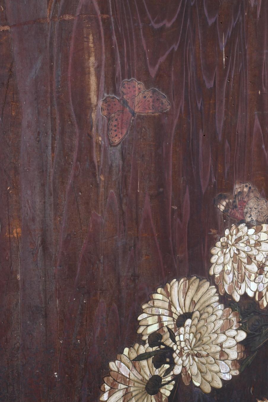 Una rara puerta corredera de madera con pinturas japonesas/1800-1920/Edo-Meiji en venta 1