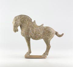 A Rare Yellow-glazled Marbled Pottery Horse