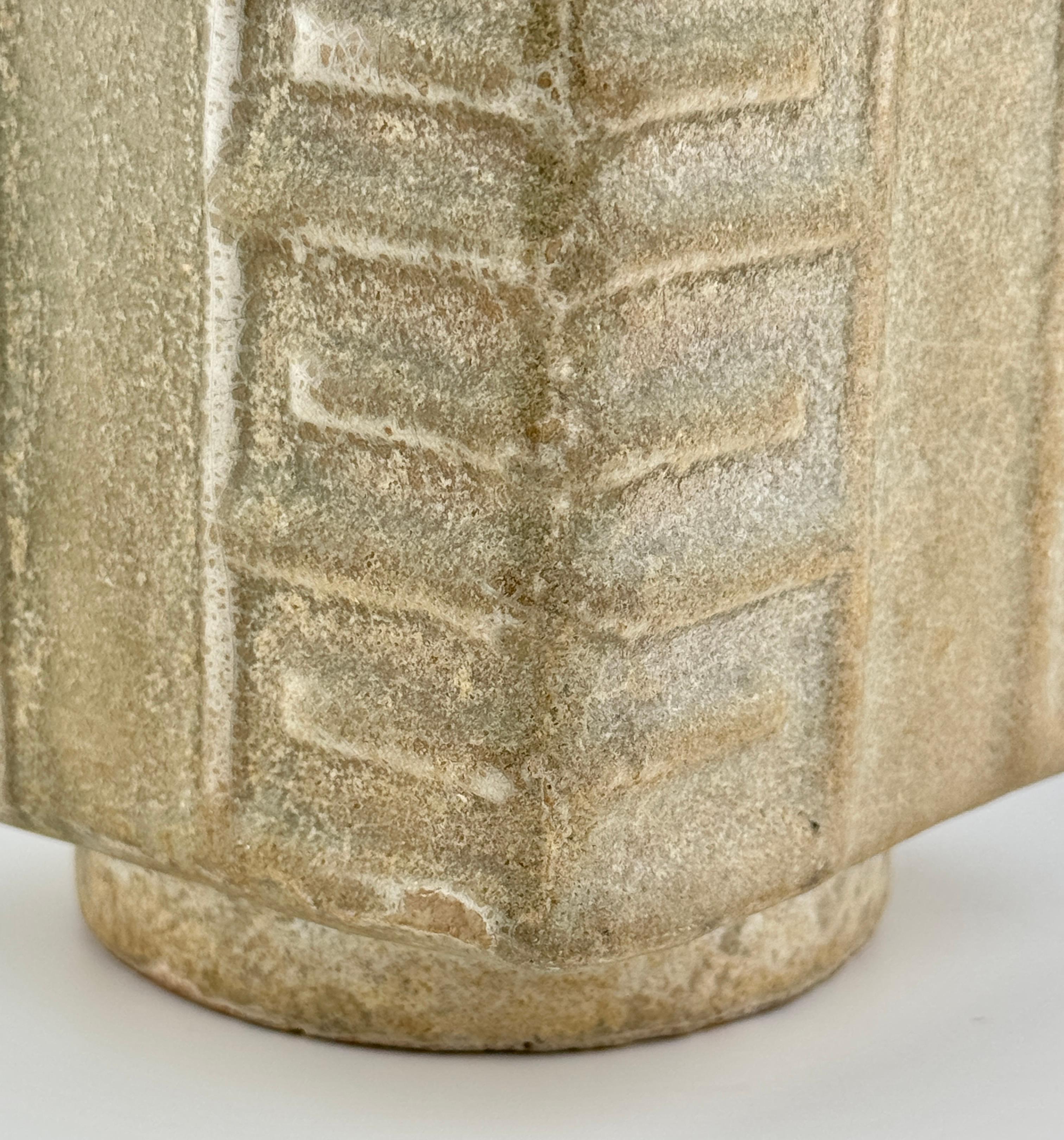 A Rare Yue Celadon Cong-Shaped Vase, Western Jin Dynasty(3-5th C) For Sale 10