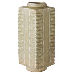 A Rare Yue Celadon Cong-Shaped Vase, Western Jin Dynasty(3-5th C)