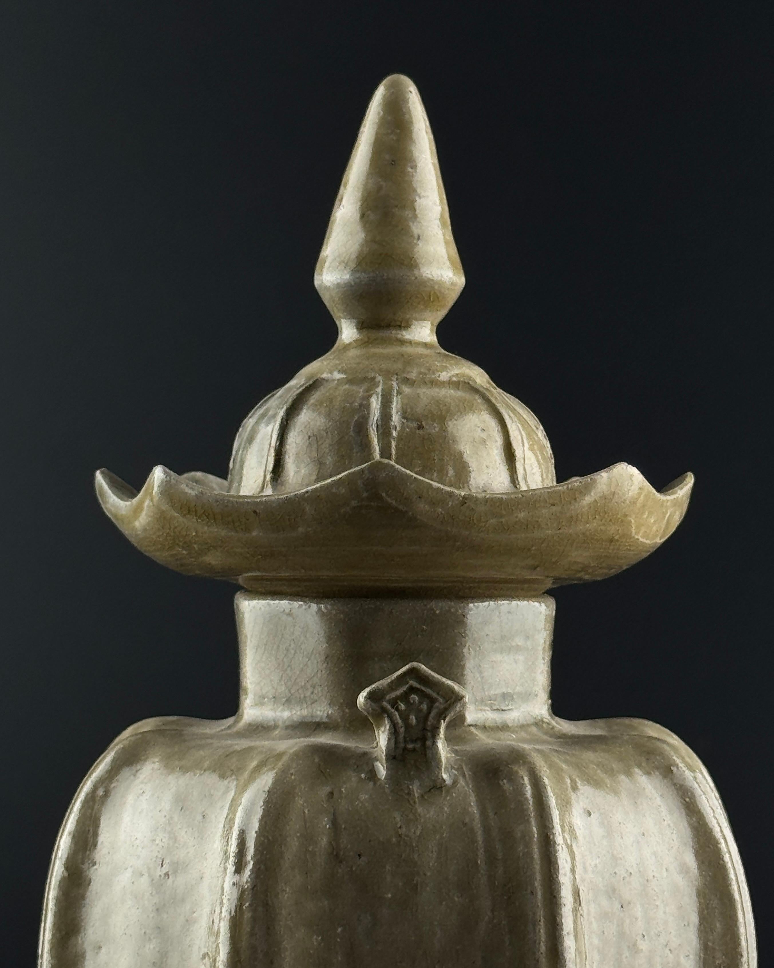 18th Century and Earlier A Rare 'Yue' Celadon Glazed Octagonal Vase, Western Jin Dynasty (266 - 316 AD) For Sale