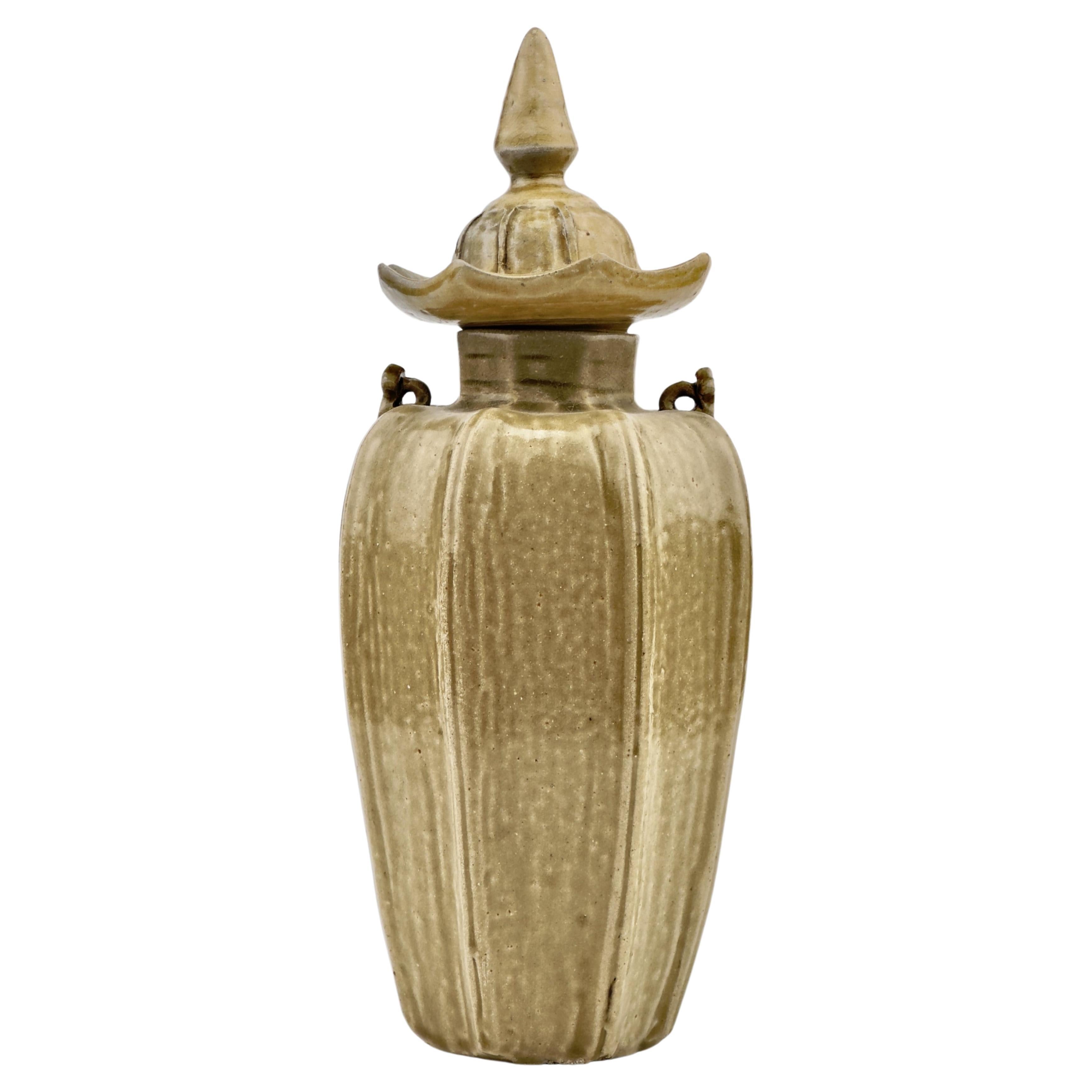 A Rare 'Yue' Celadon Glazed Octagonal Vase, Western Jin Dynasty (266 - 316 AD) For Sale