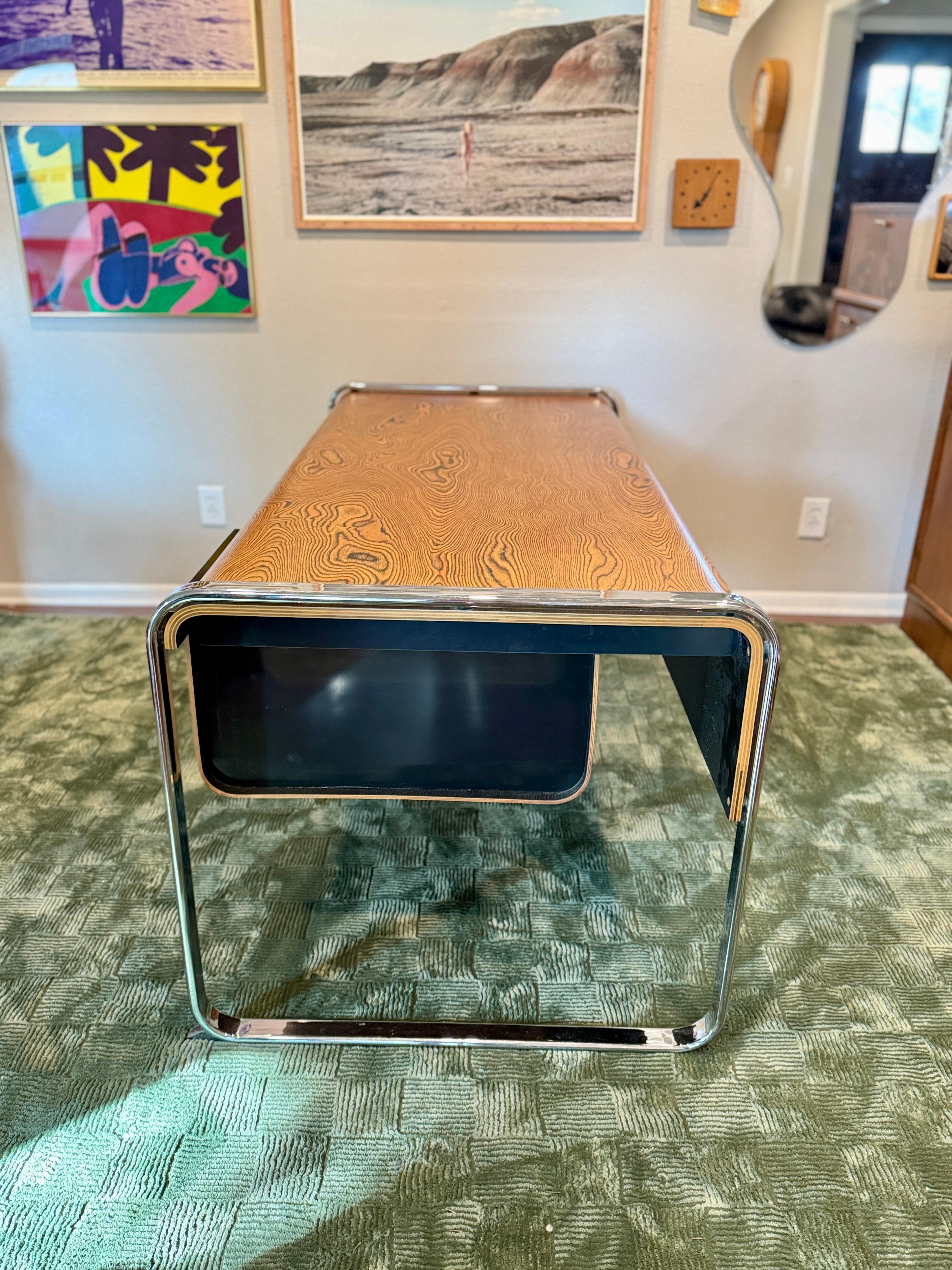 A rare zebra wood desk designed by Peter Protzmann for Herman Miller, 1970s 6