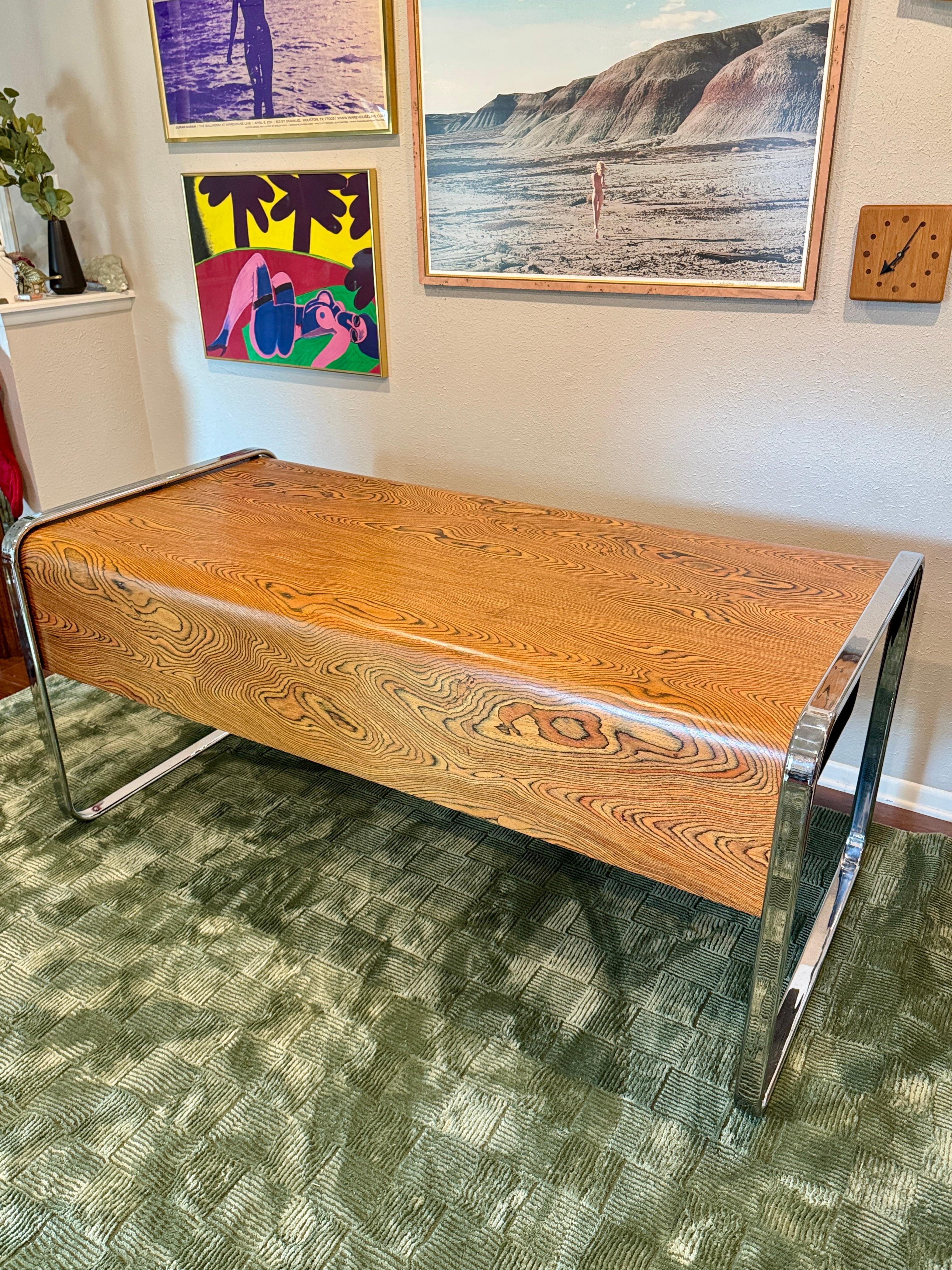 A rare zebra wood desk designed by Peter Protzmann for Herman Miller, 1970s 9